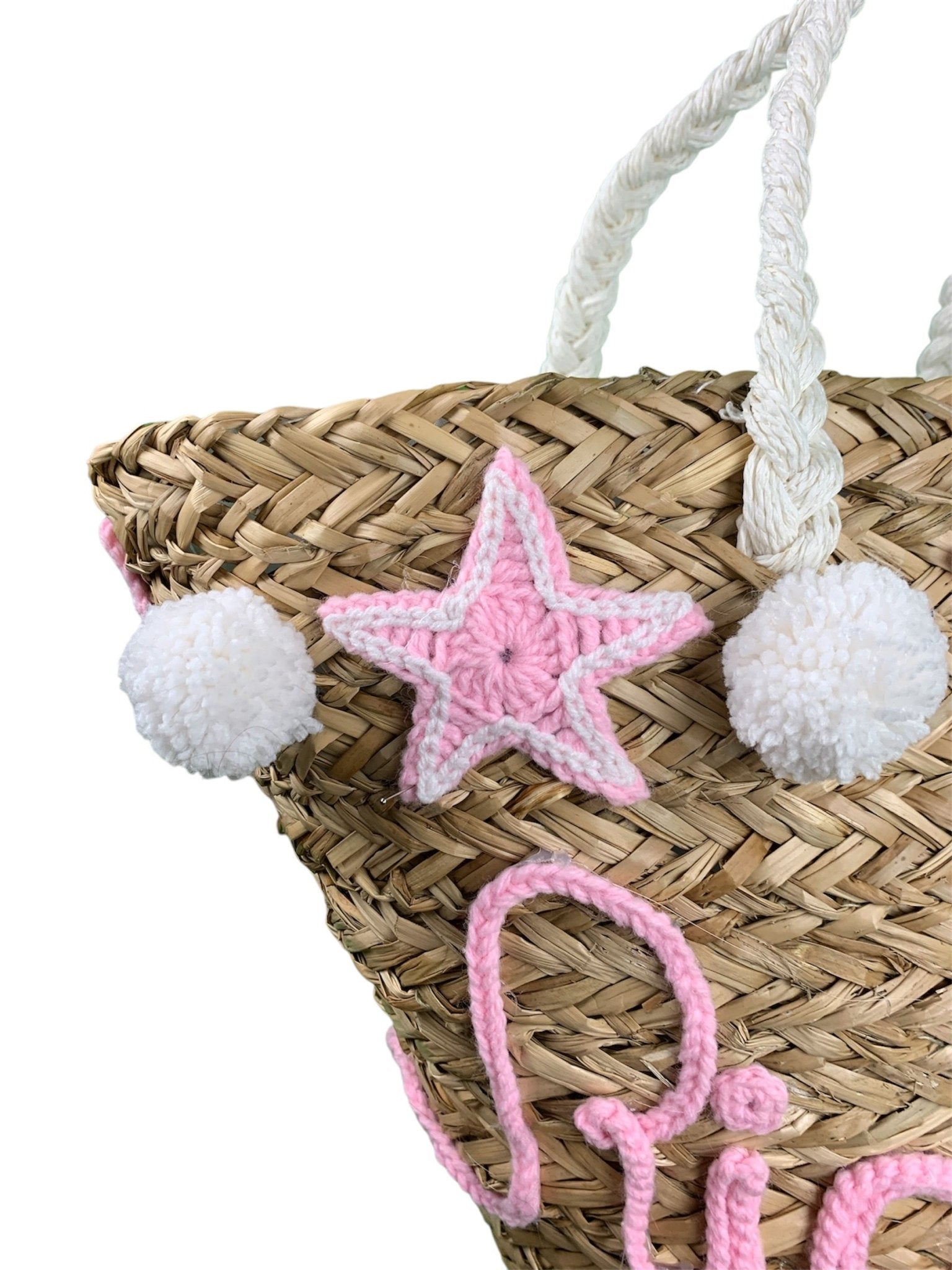 Borsa Mare Paglia Stelle Riccione Rosa Bikini D'amare