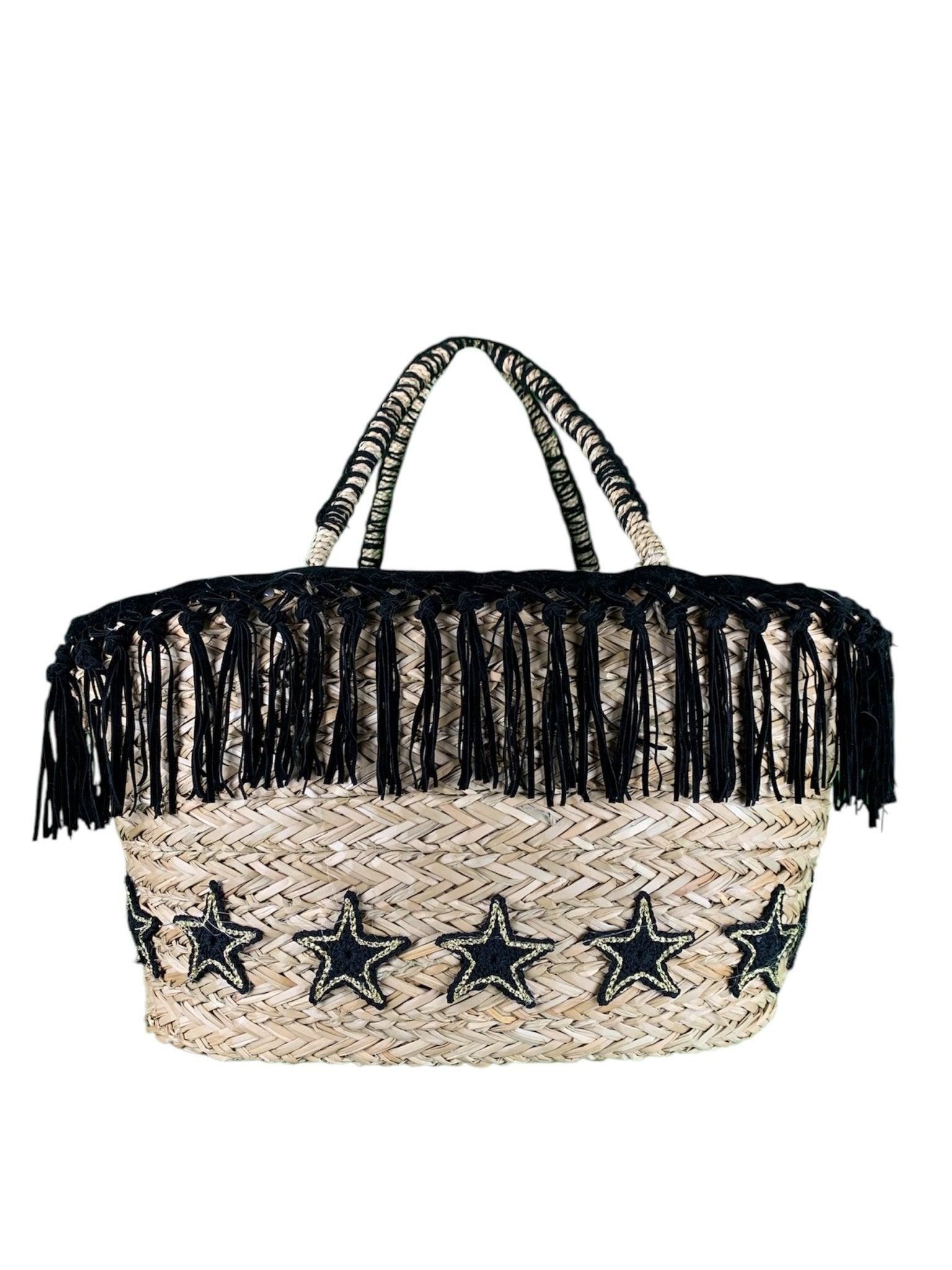 Borsa Mare di Paglia Mazzo di Fiori Azzurri Bikini D'amare