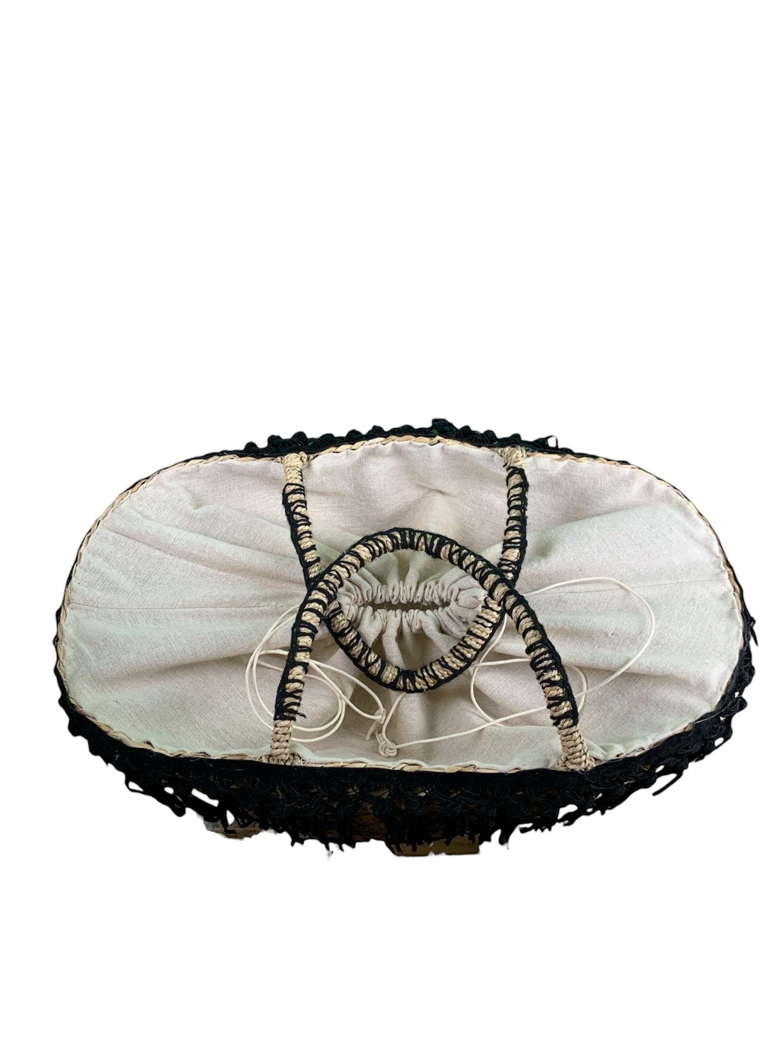 Borsa Mare di Paglia Mazzo di Fiori Azzurri Bikini D'amare