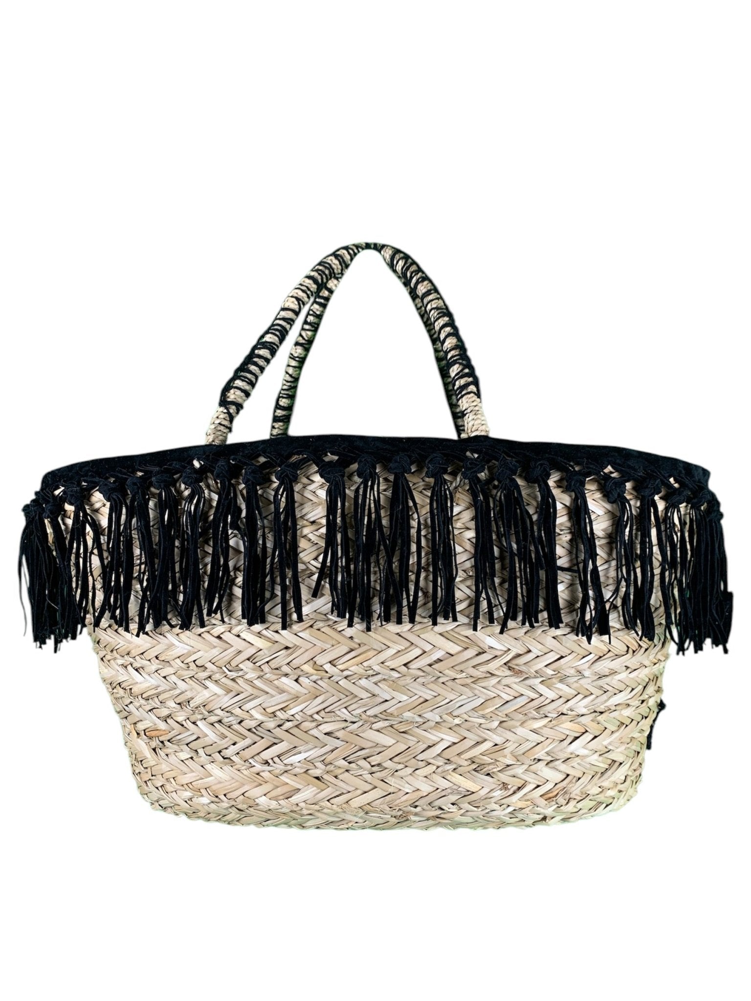 Borsa Mare di Paglia Mazzo di Fiori Azzurri Bikini D'amare
