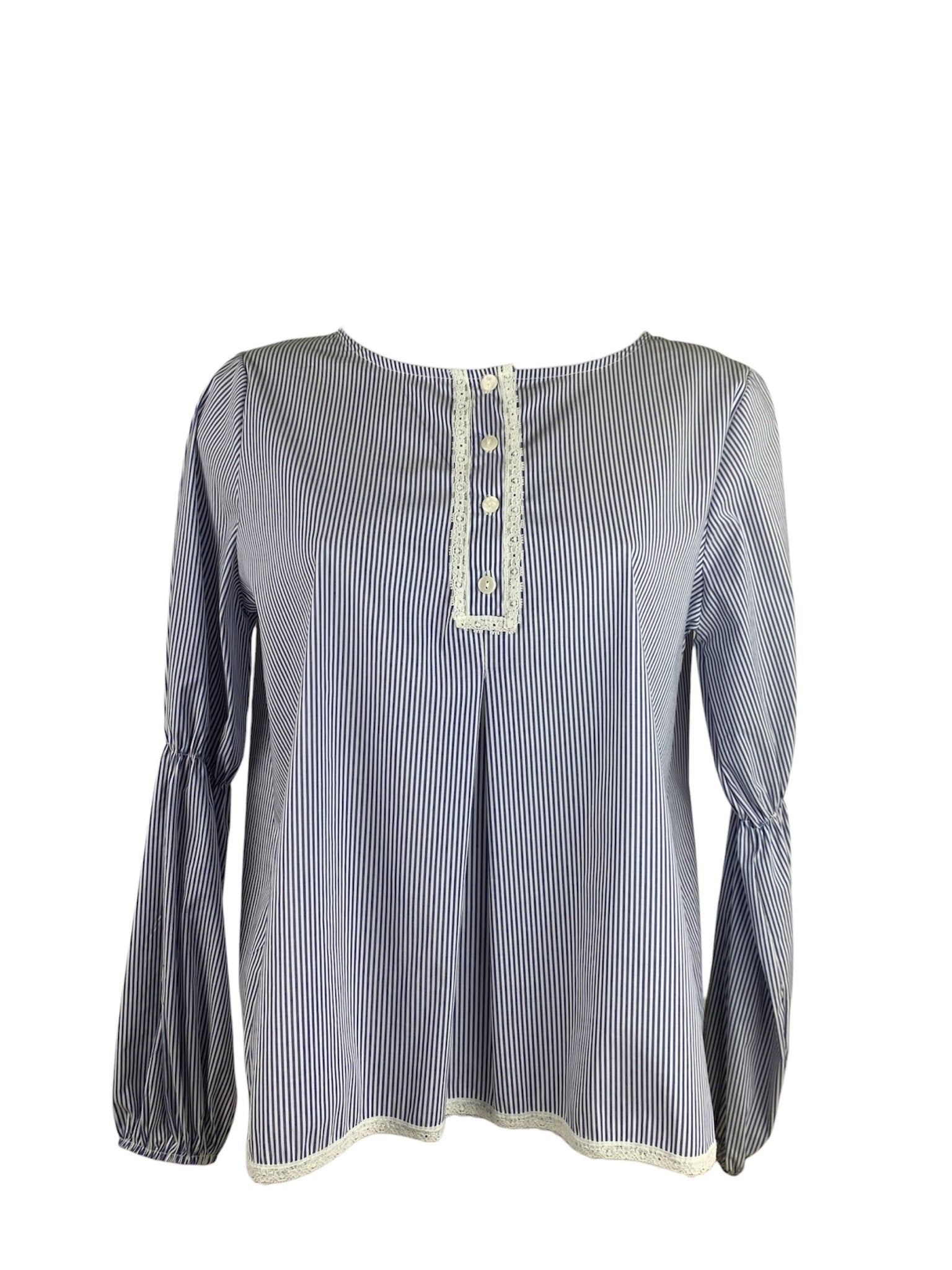 Bighet Camicia Righe Blu-Bianco