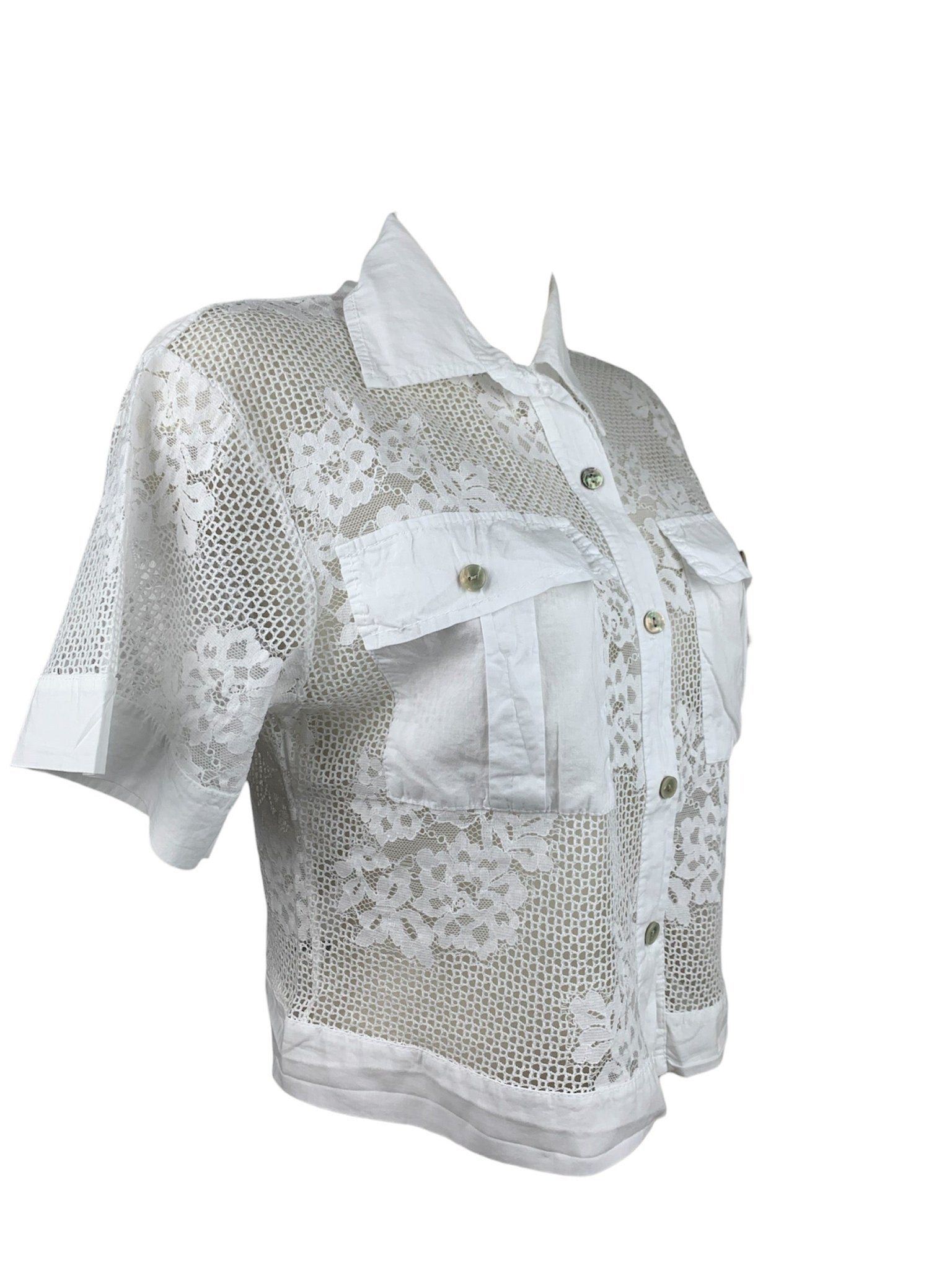 Bighet Camicia Pizzo con Tasche