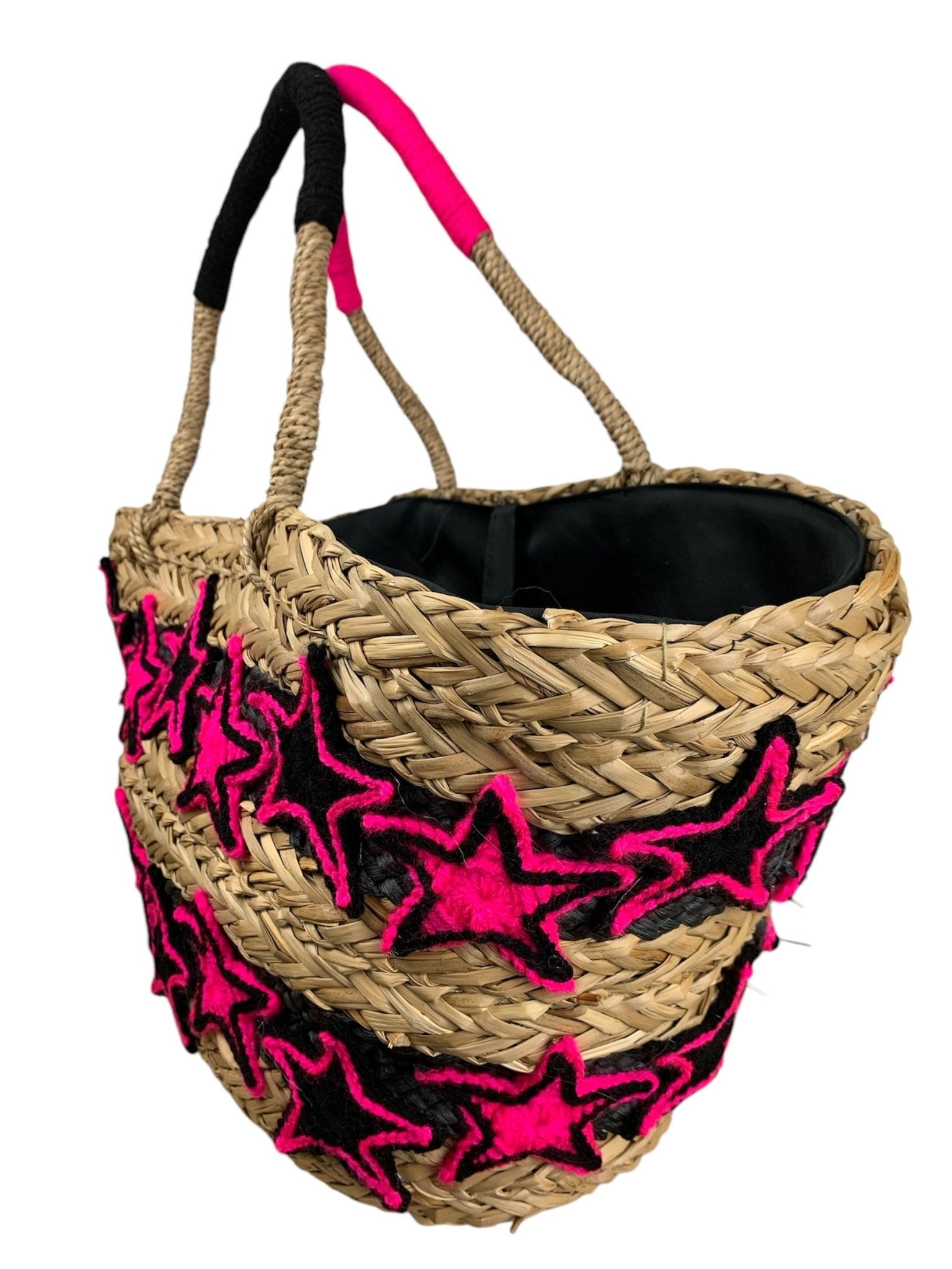 Borsa Mare Paglia Stelle Bicolore