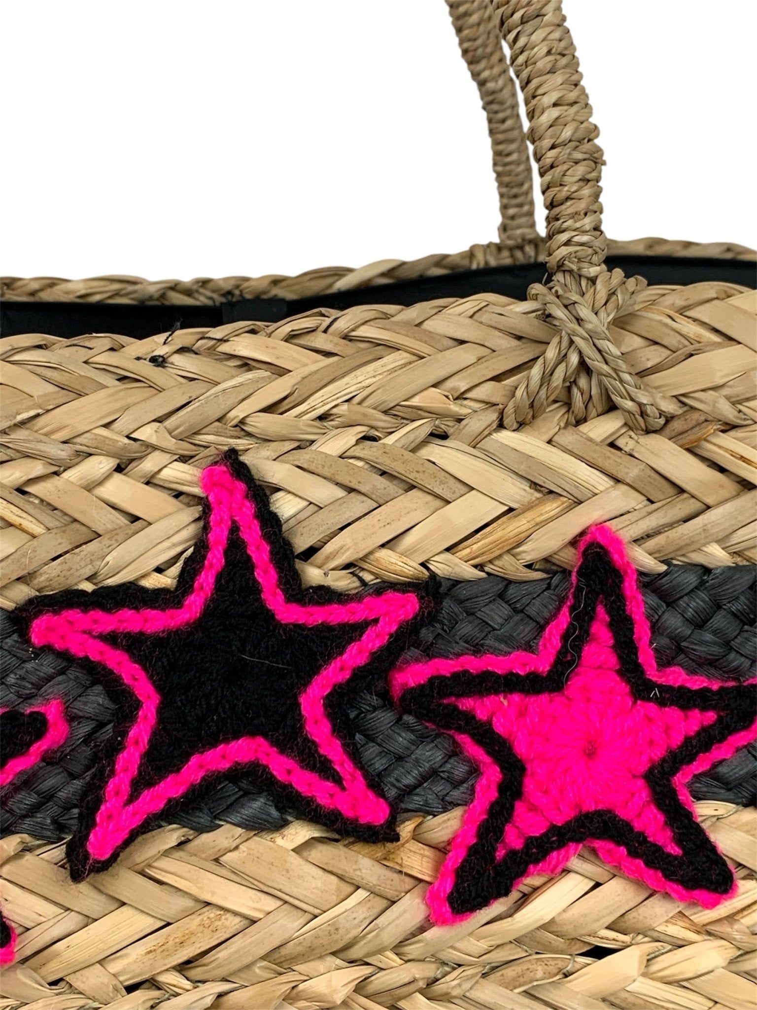 Borsa Mare Paglia Stelle Bicolore