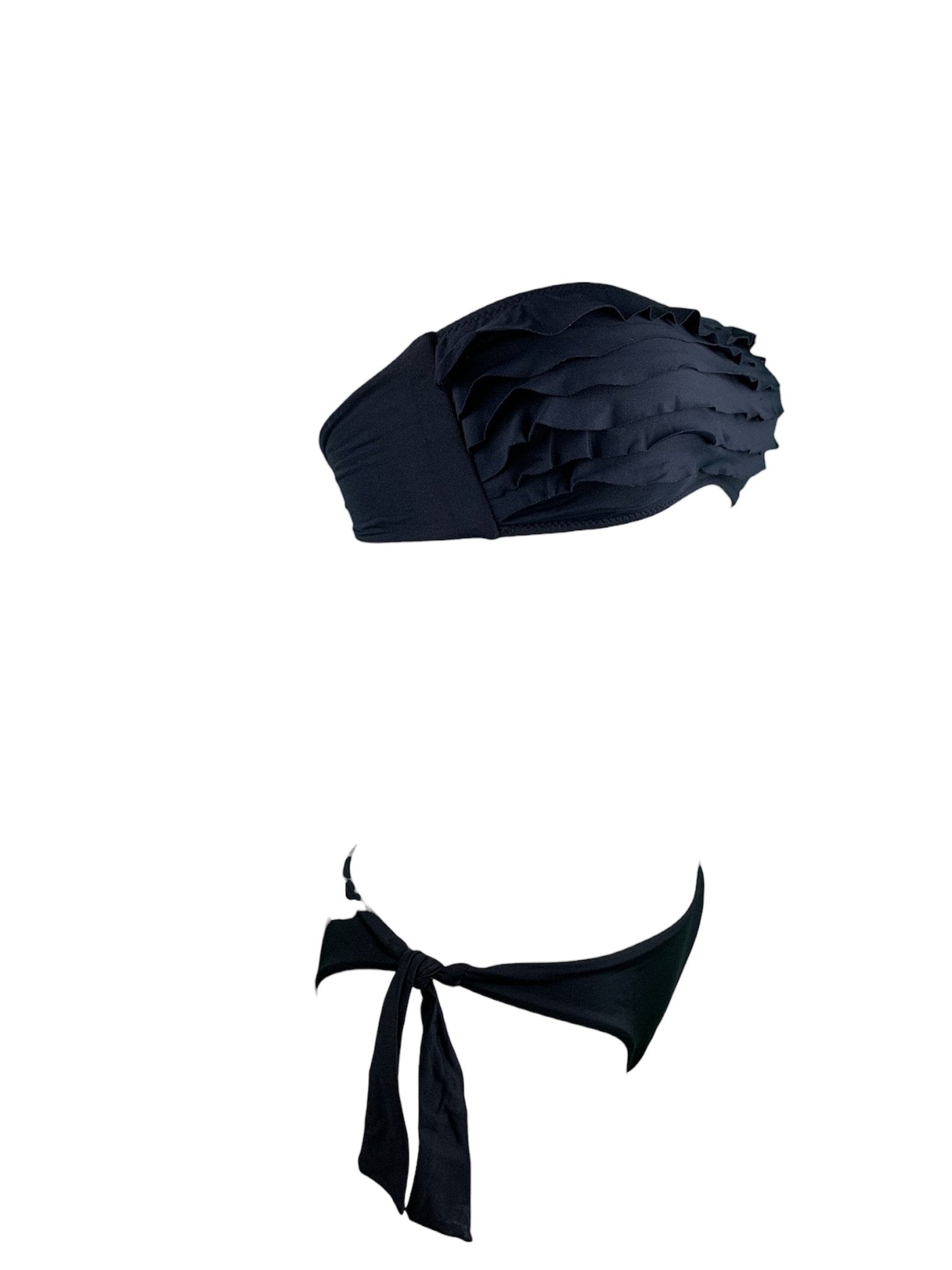 Marette Bikini Fascia Balze Nero Marette Beachwear