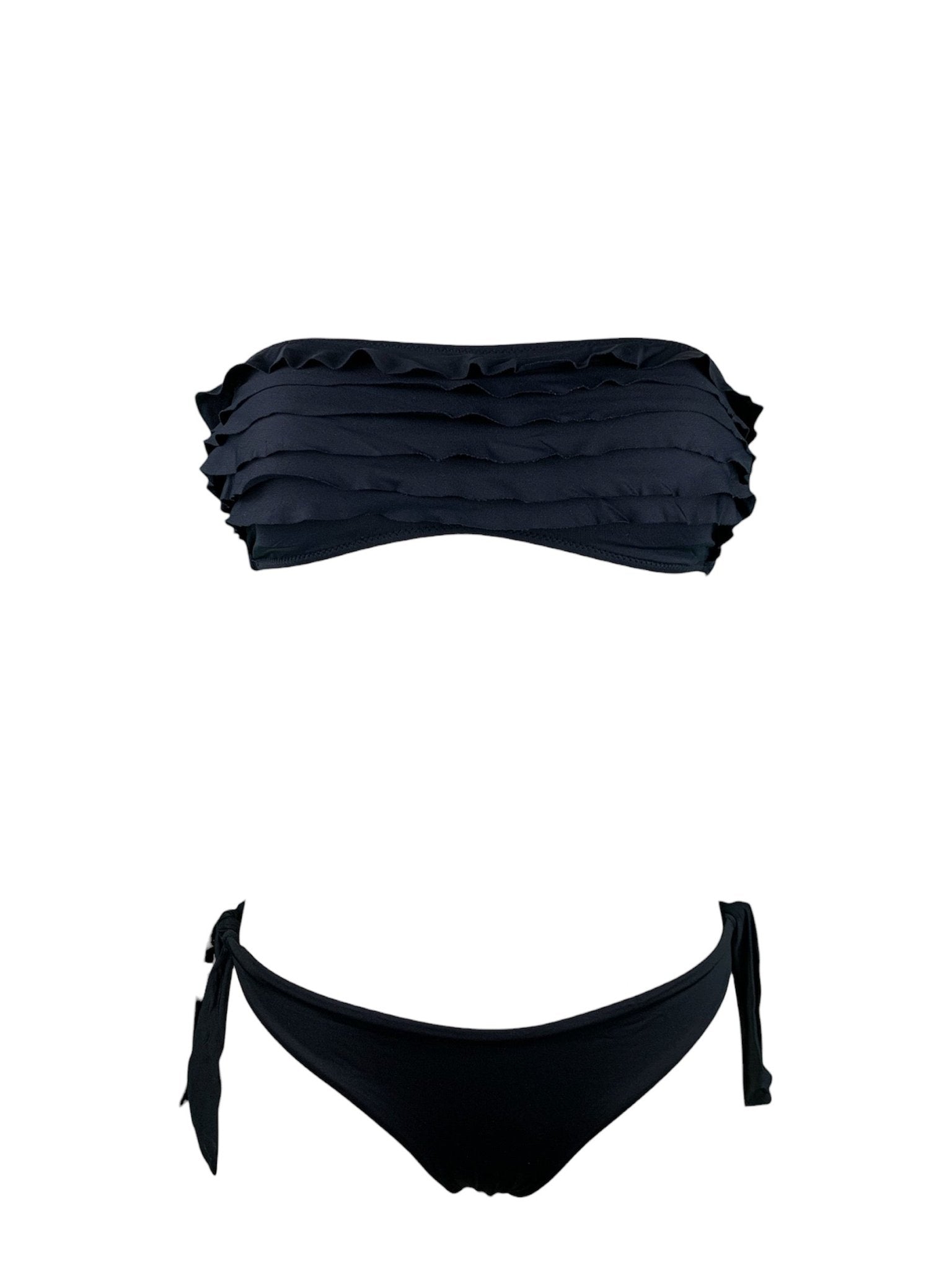 Marette Bikini Fascia Balze Nero Marette Beachwear