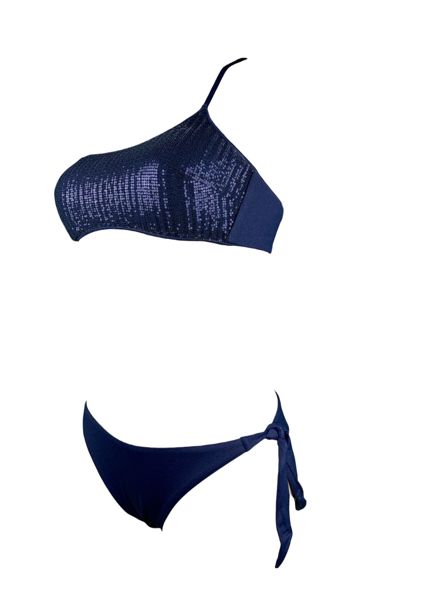 Genius Bikini Monospalla Paillettes Blu