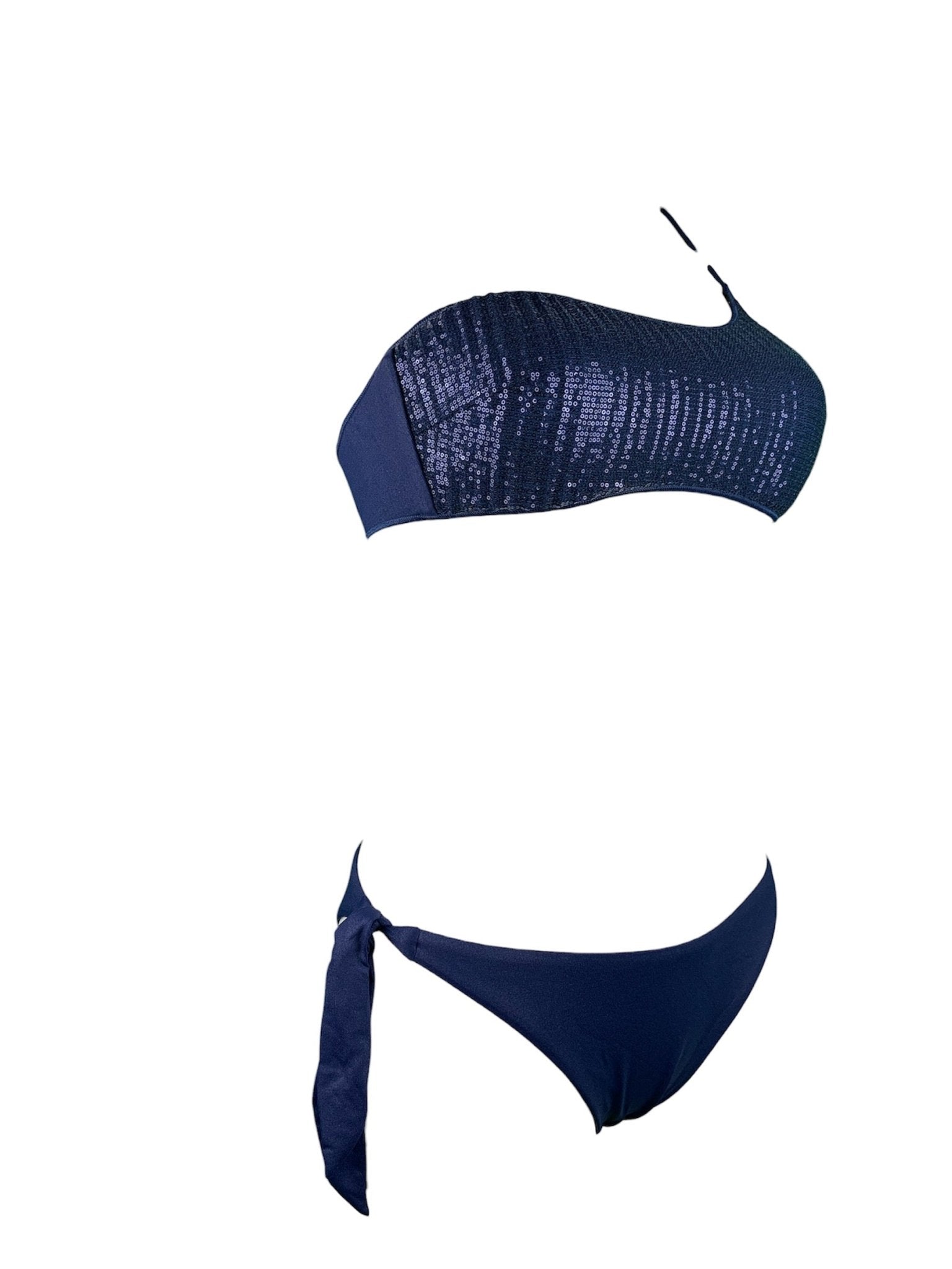 Genius Bikini Monospalla Paillettes Blu