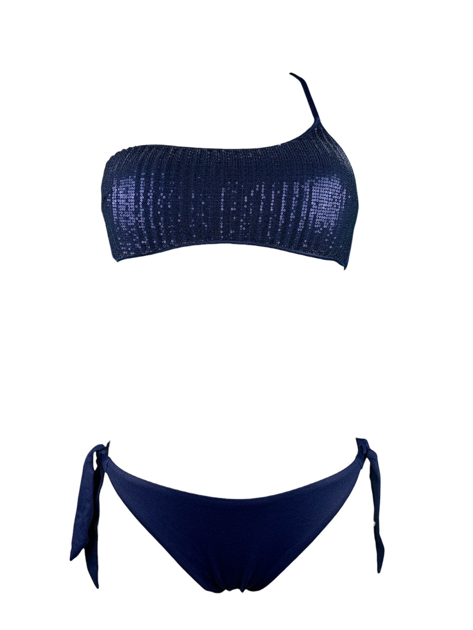 Genius Bikini Monospalla Paillettes Blu
