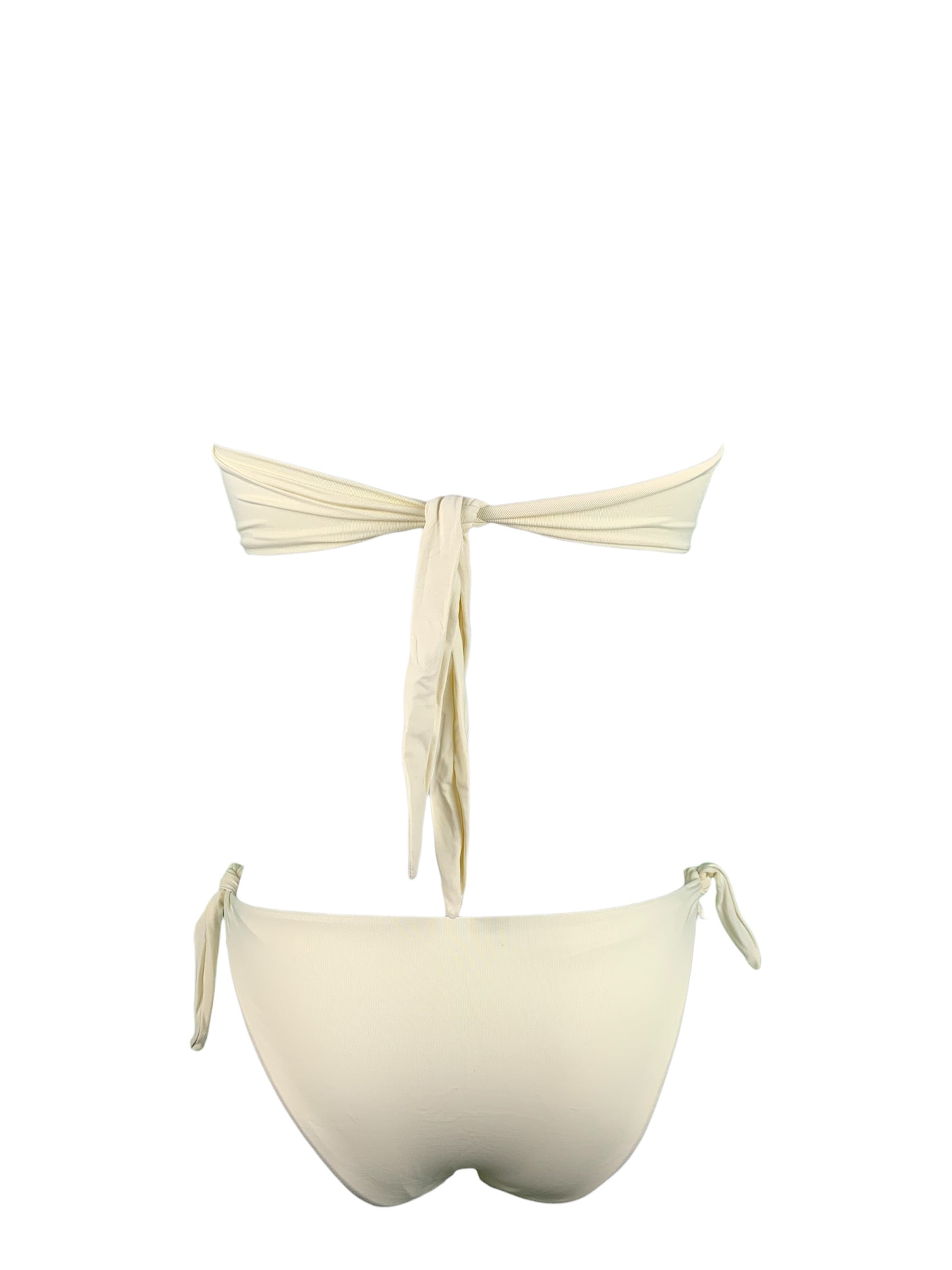 Bikini Fascia Paillettes Oro slip Avorio