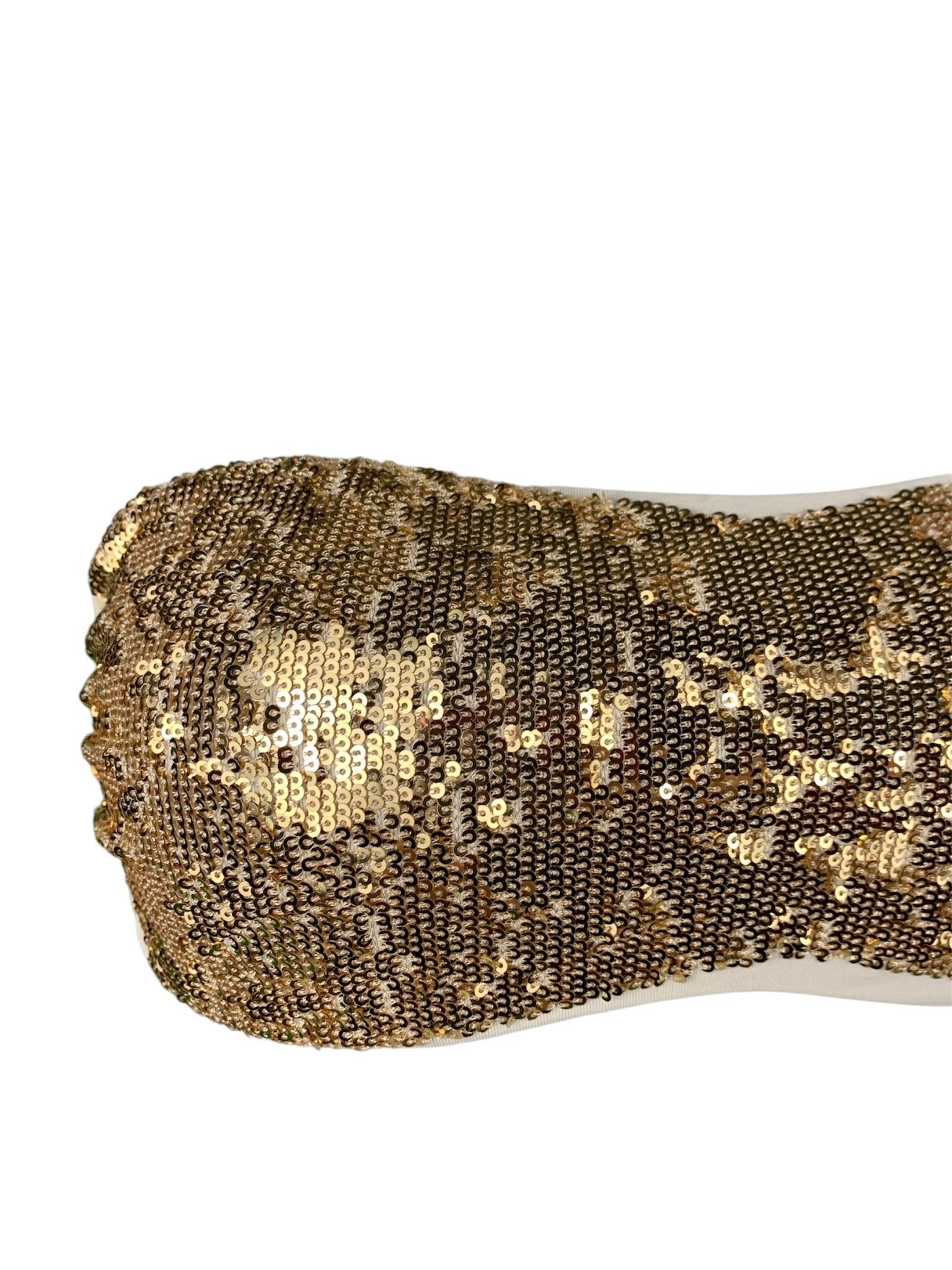 Bikini Fascia Paillettes Oro slip Avorio - Bikini D'amare Riccione
