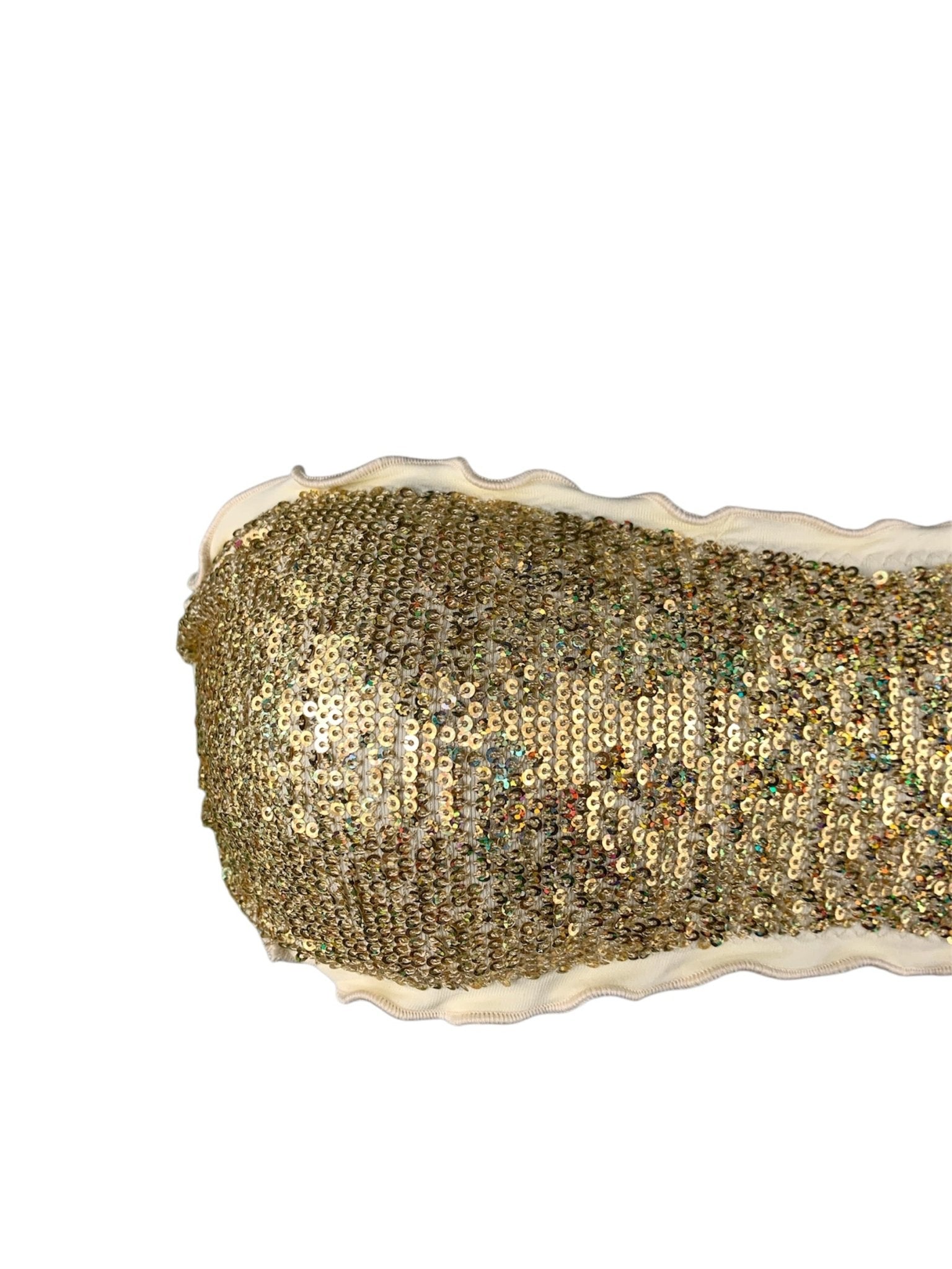 Bikini Fascia Paillettes Prillo Oro slip Jeans - Bikini D'amare Riccione