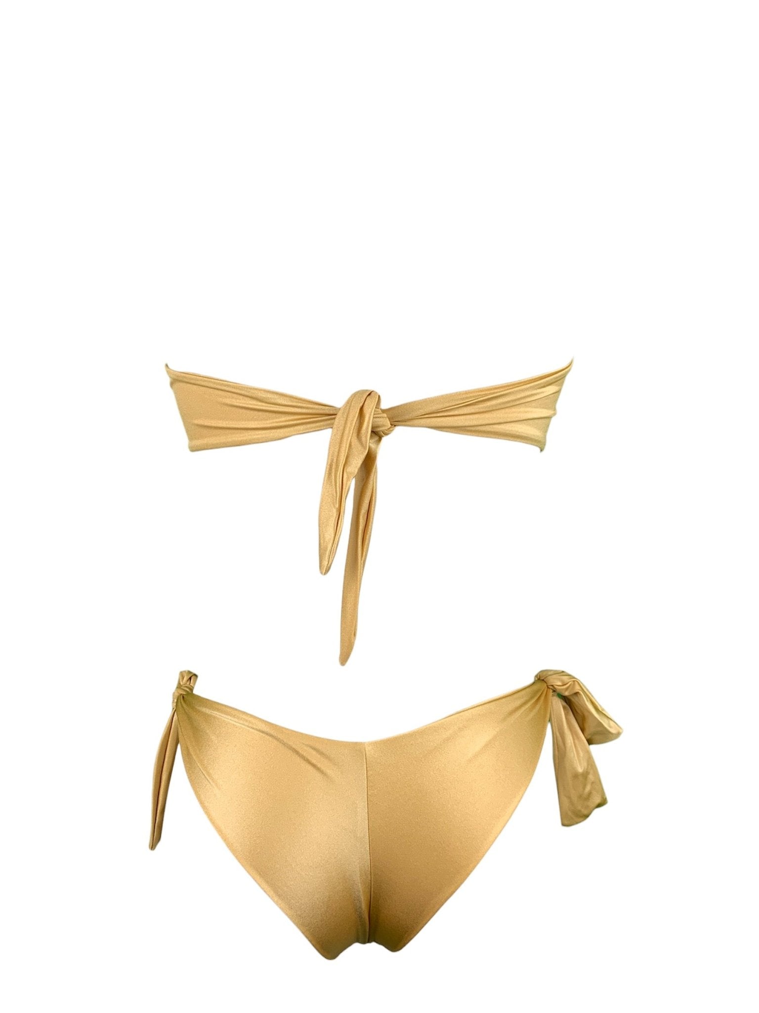 Bikini Fascia Paillettes Oro slip Oro - Bikini D'amare Riccione