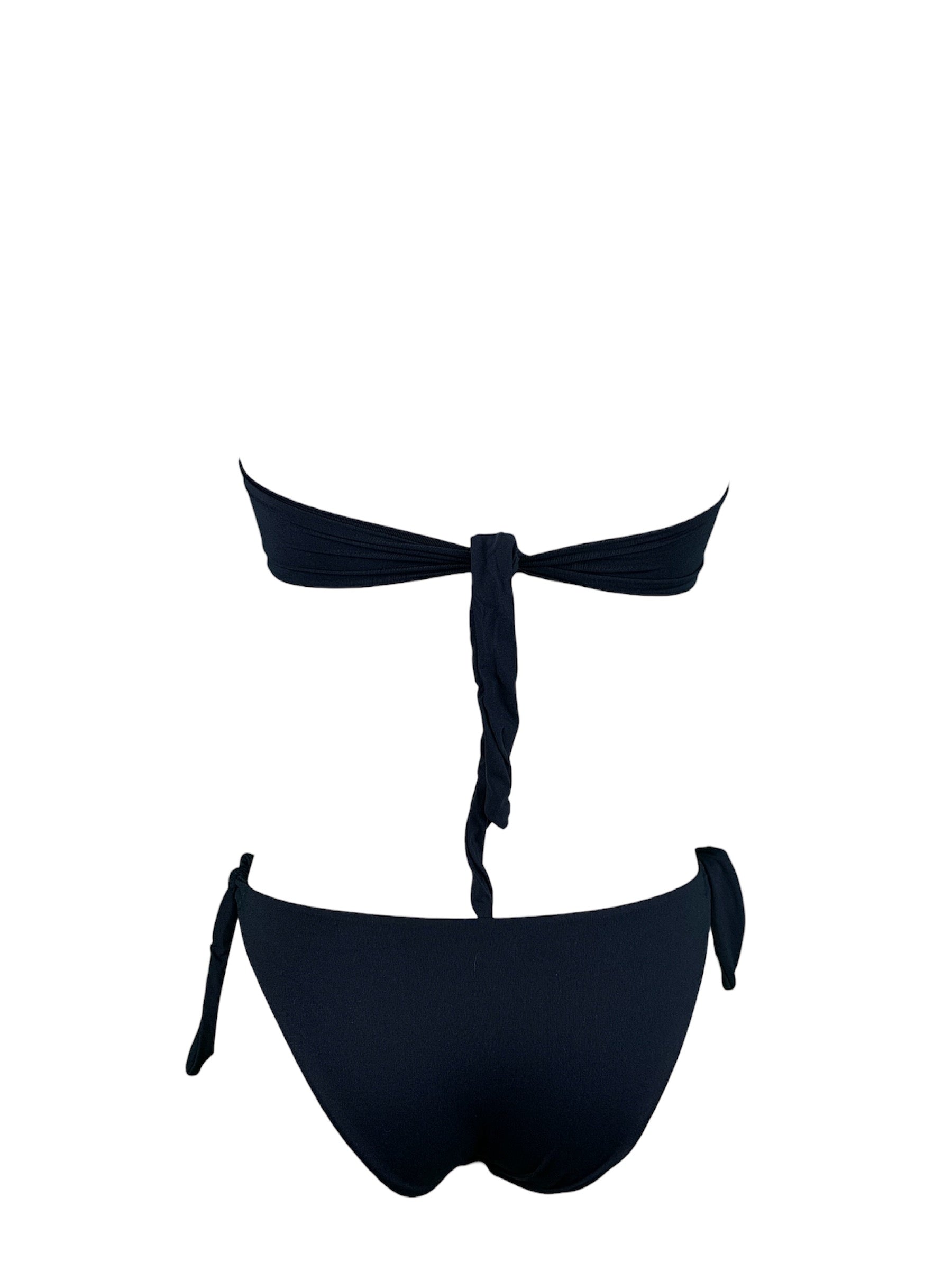 Bikini Fascia Paillettes Fiammate Bronzo-Nero