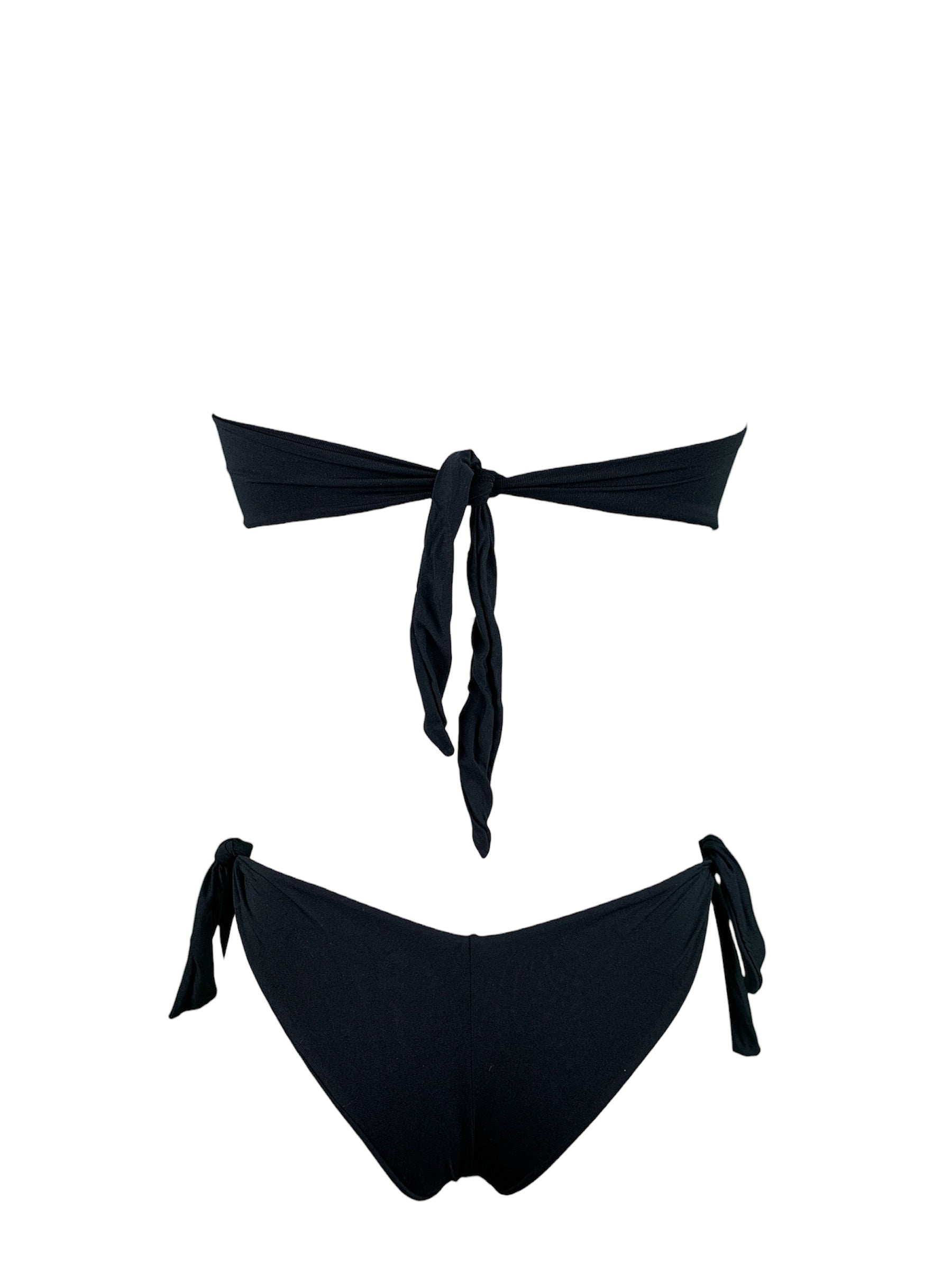 Bikini Fascia Paillettes Fiammate Bronzo-Nero