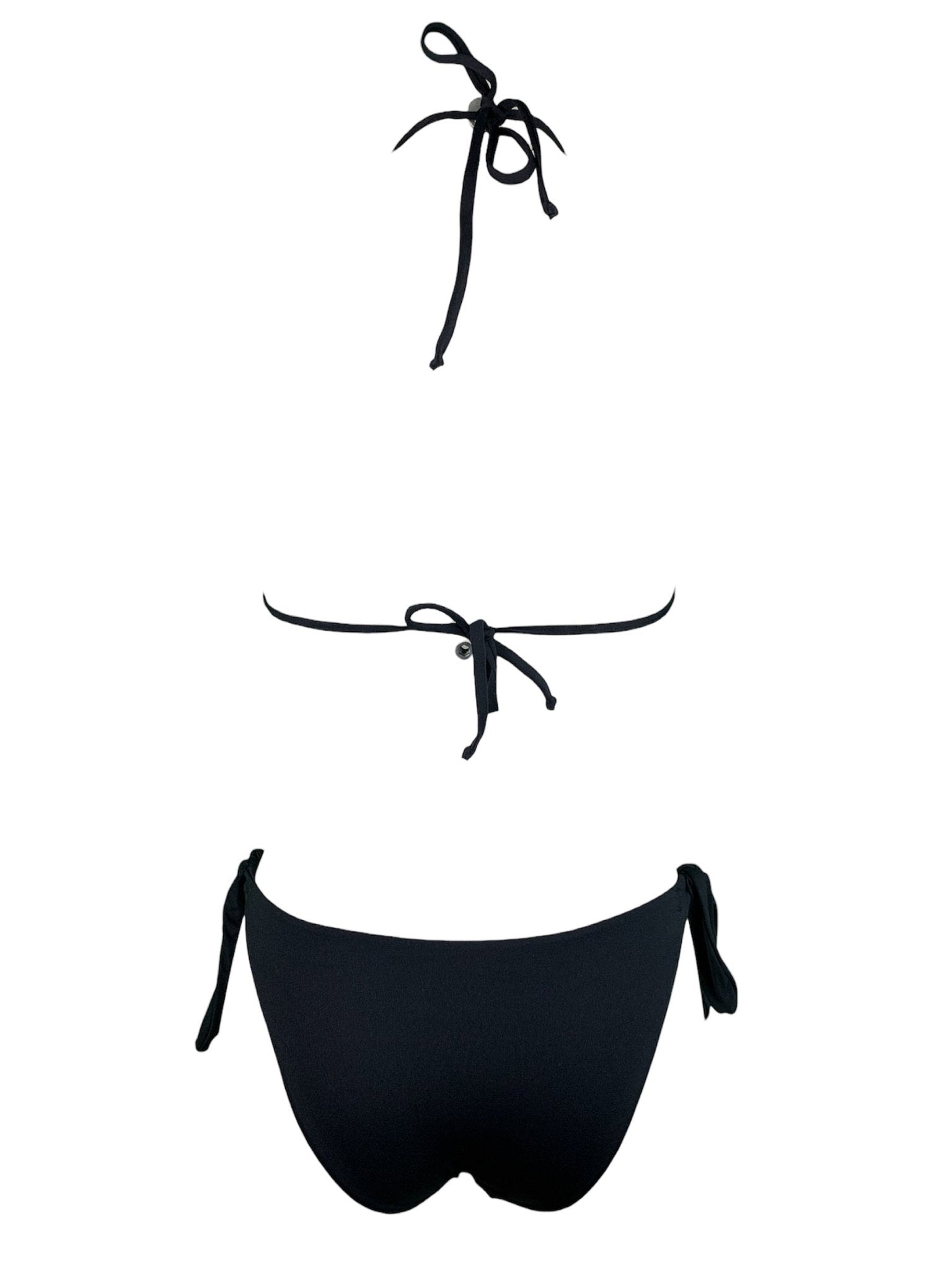Bikini Triangolo Paillettes Fiammate Bronzo - Nero - Bikini D'amare Riccione