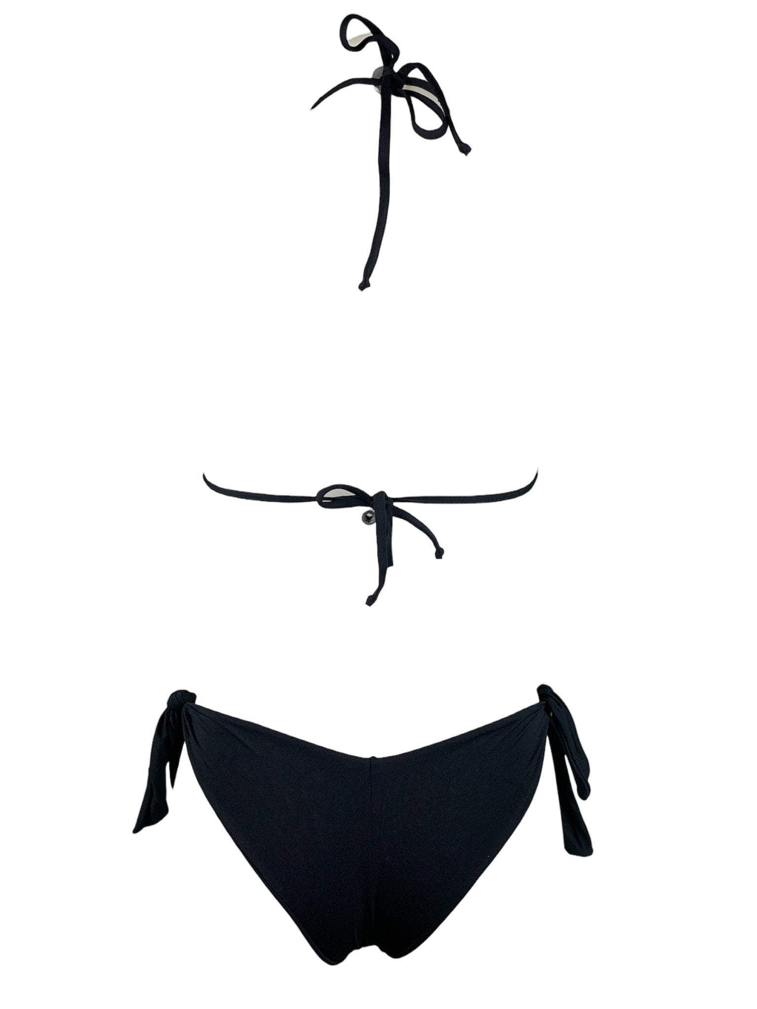 Bikini Triangolo Paillettes Fiammate Bronzo - Nero - Bikini D'amare Riccione