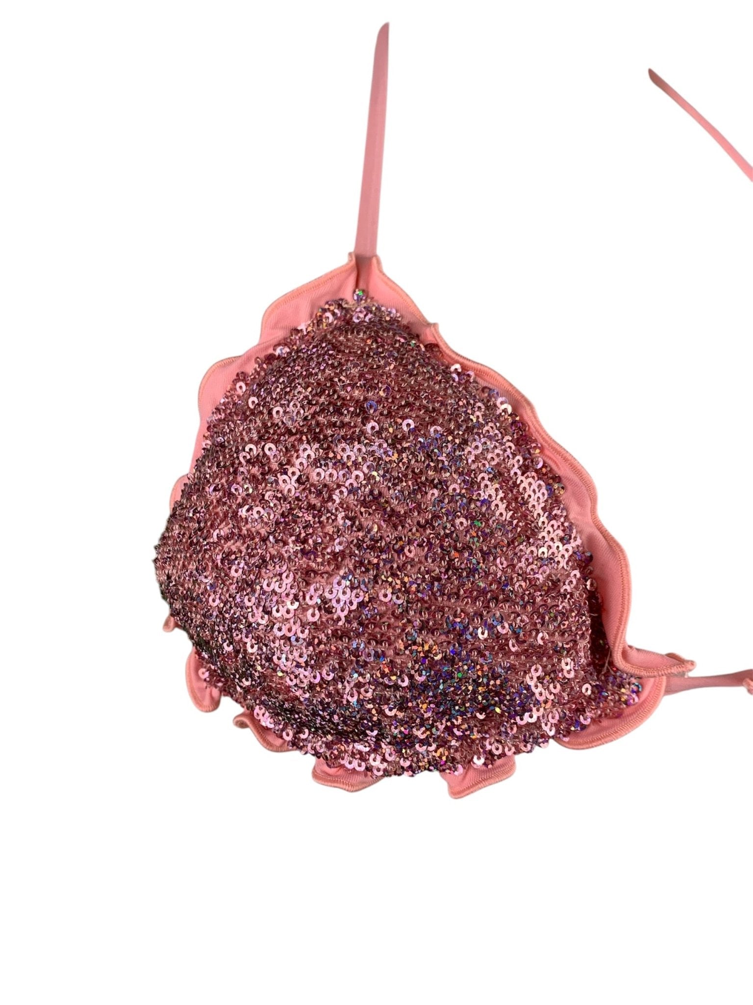 Bikini Triangolo Paillettes Prillo Rosa - Bikini D'amare Riccione