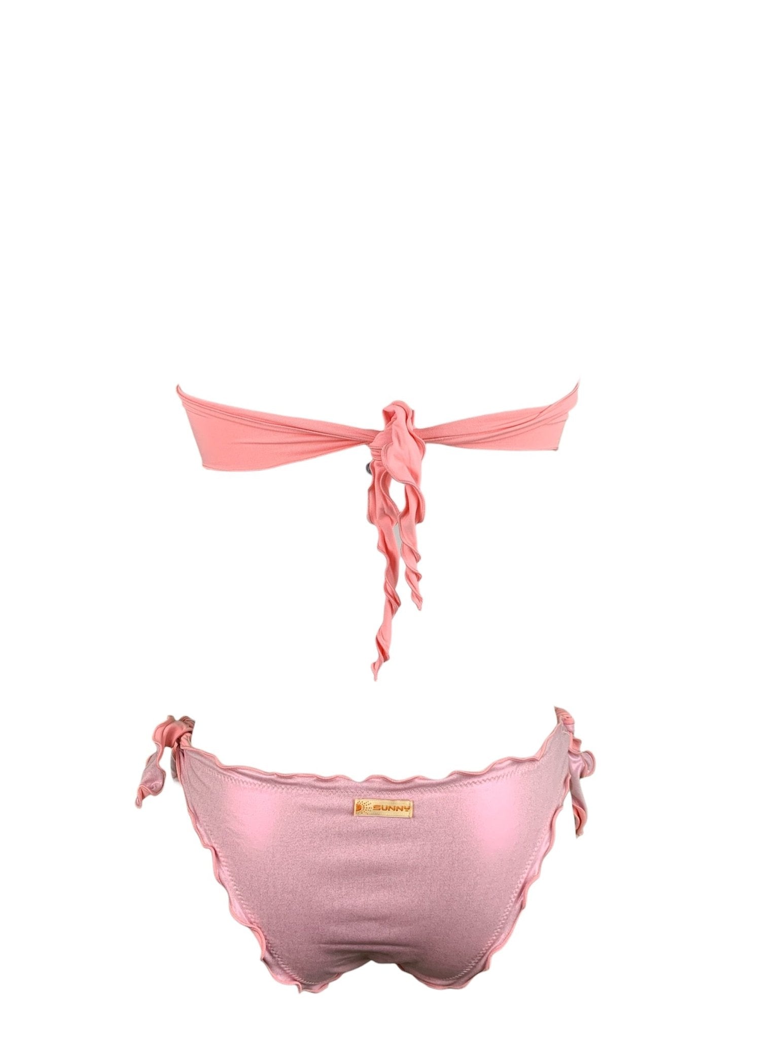 Bikini Fascia Paillettes Slip Lamina Rosa - Bikini D'amare Riccione