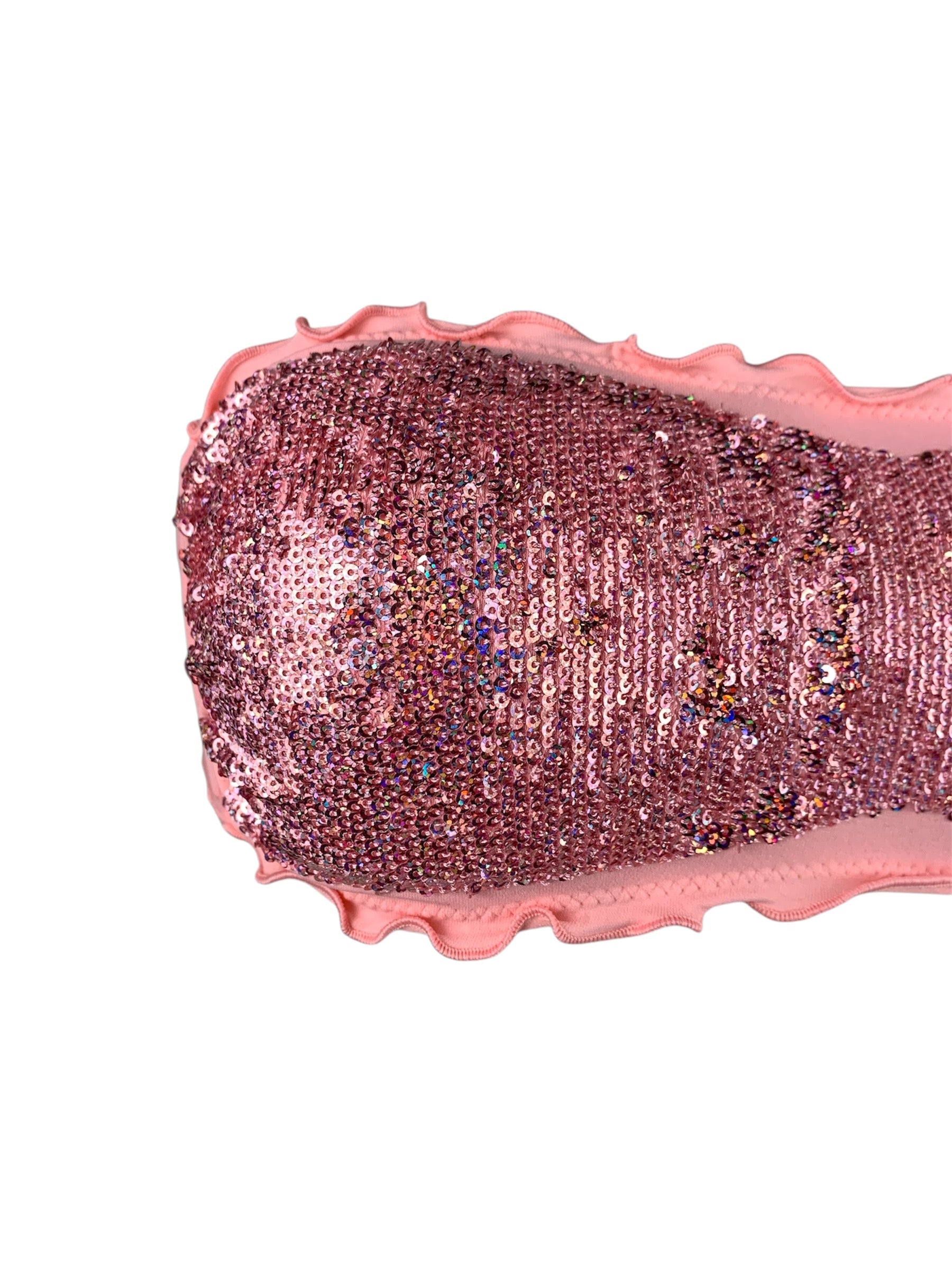 Bikini Fascia Paillettes Slip Lamina Rosa