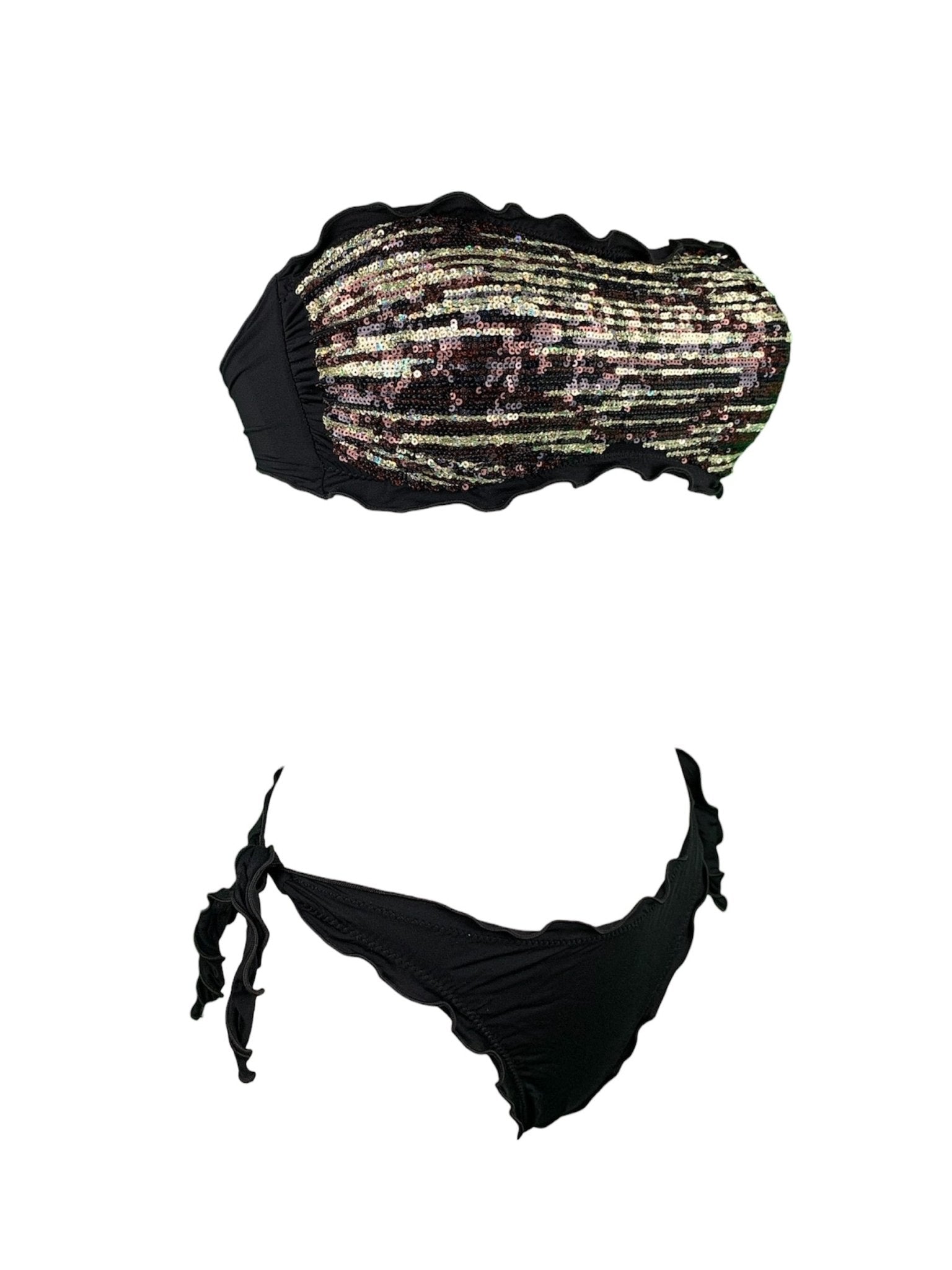 Sunny Beach Bikini Fascia Paillettes Oro - Cioccolato - Bikini D'amare Riccione