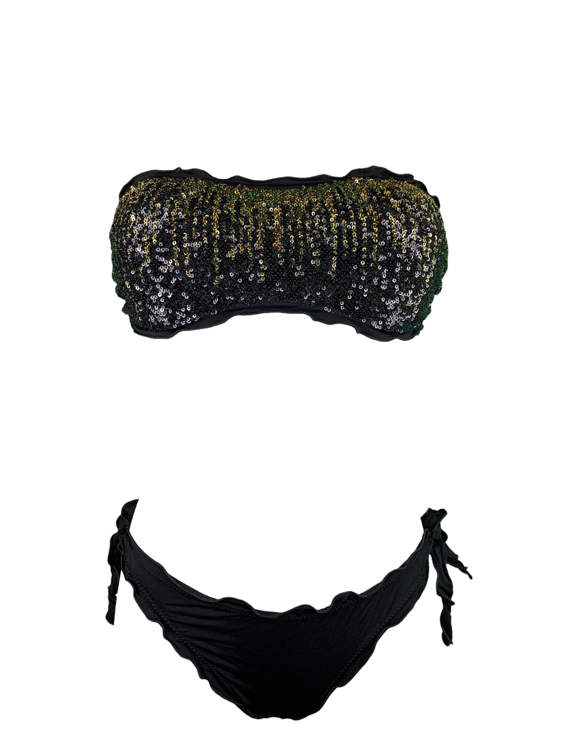Sunny Beach Bikini Fascia Fiammate Oro-Nero