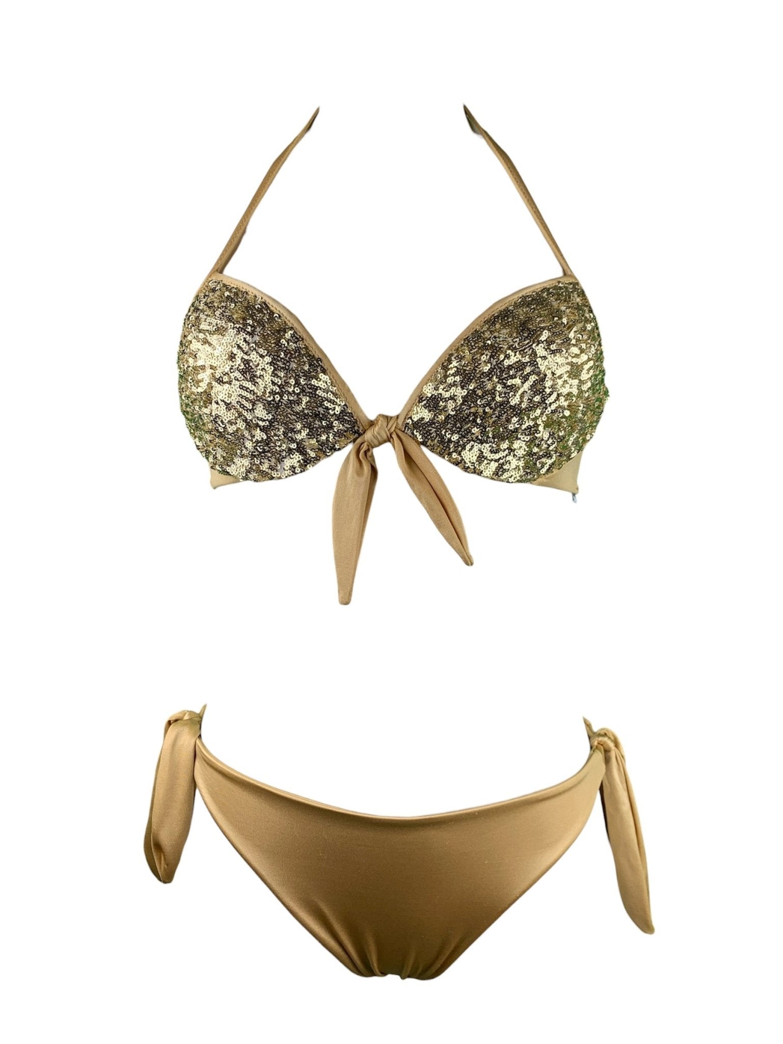 Coals Beach Bikini Push Up Paillettes Oro Coals Beach