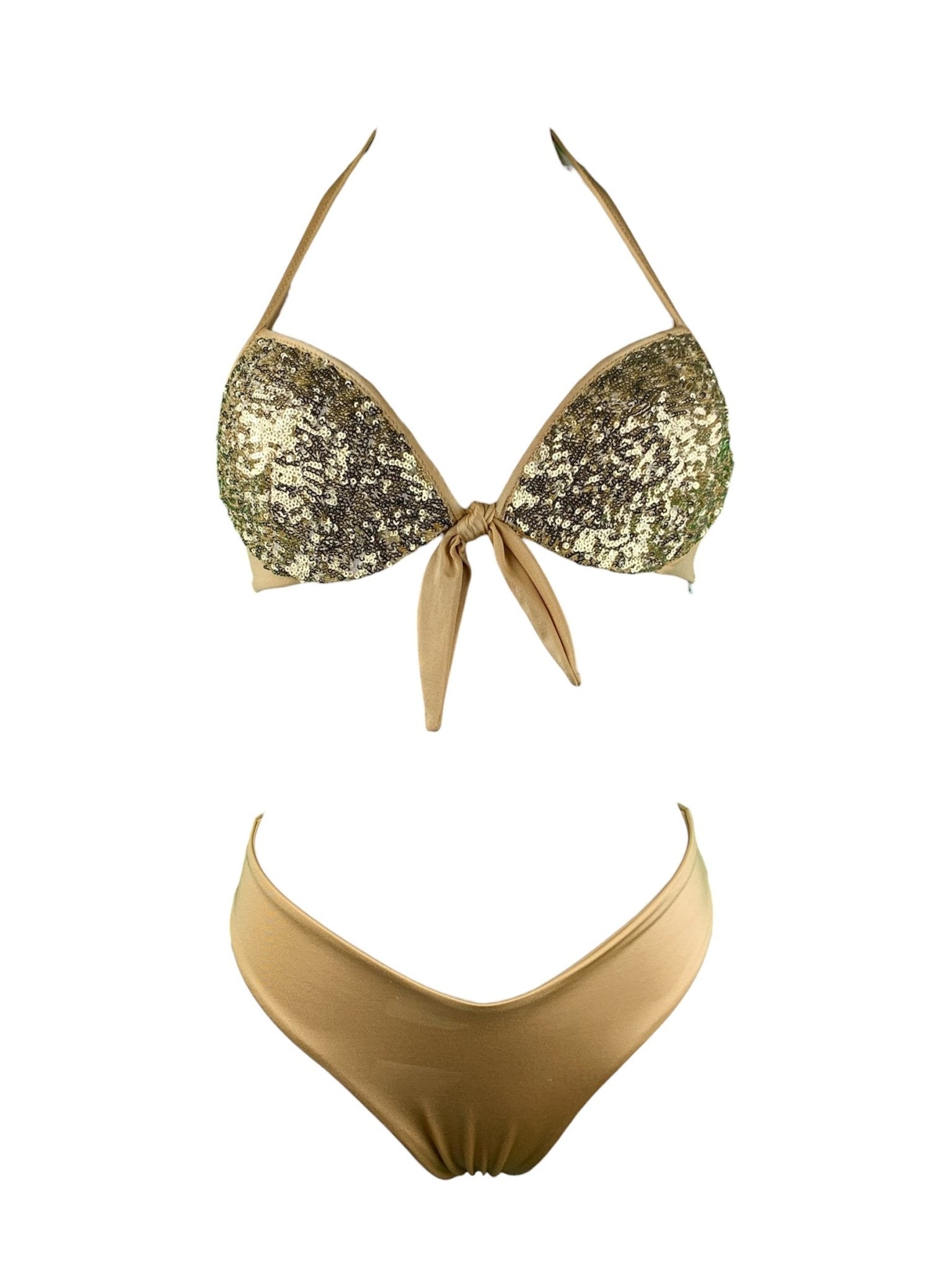 Coals Beach Bikini Push Up Paillettes Oro Coals Beach