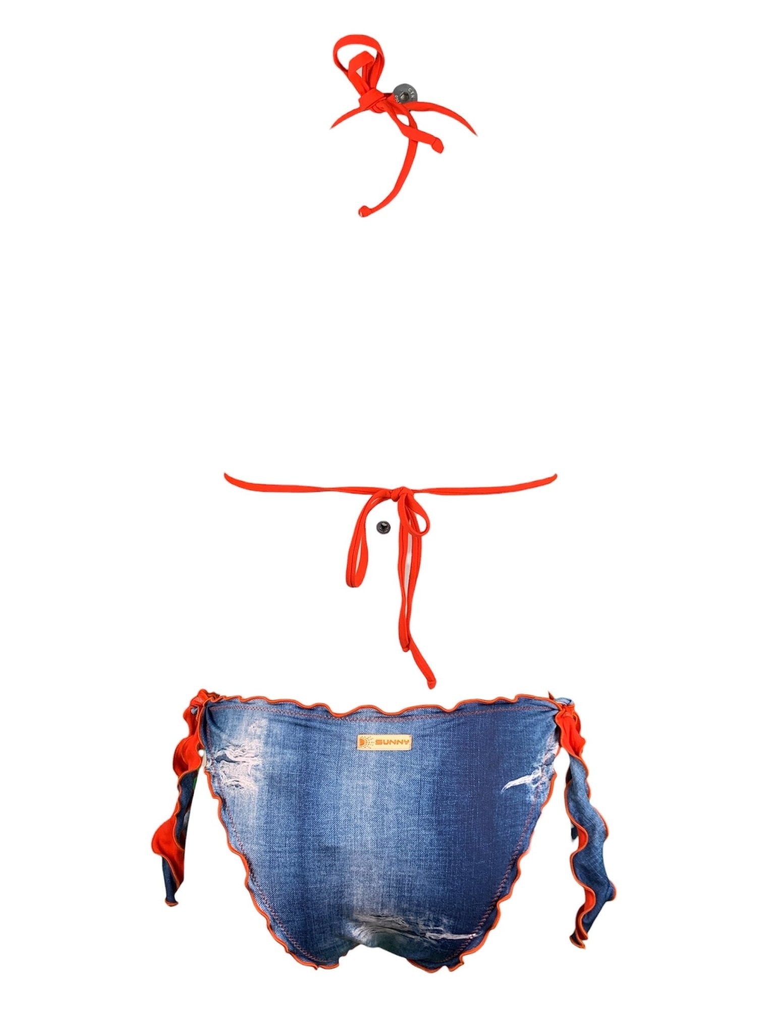 Bikini Triangolo Paillettes Prillo Arancio - Bikini D'amare Riccione