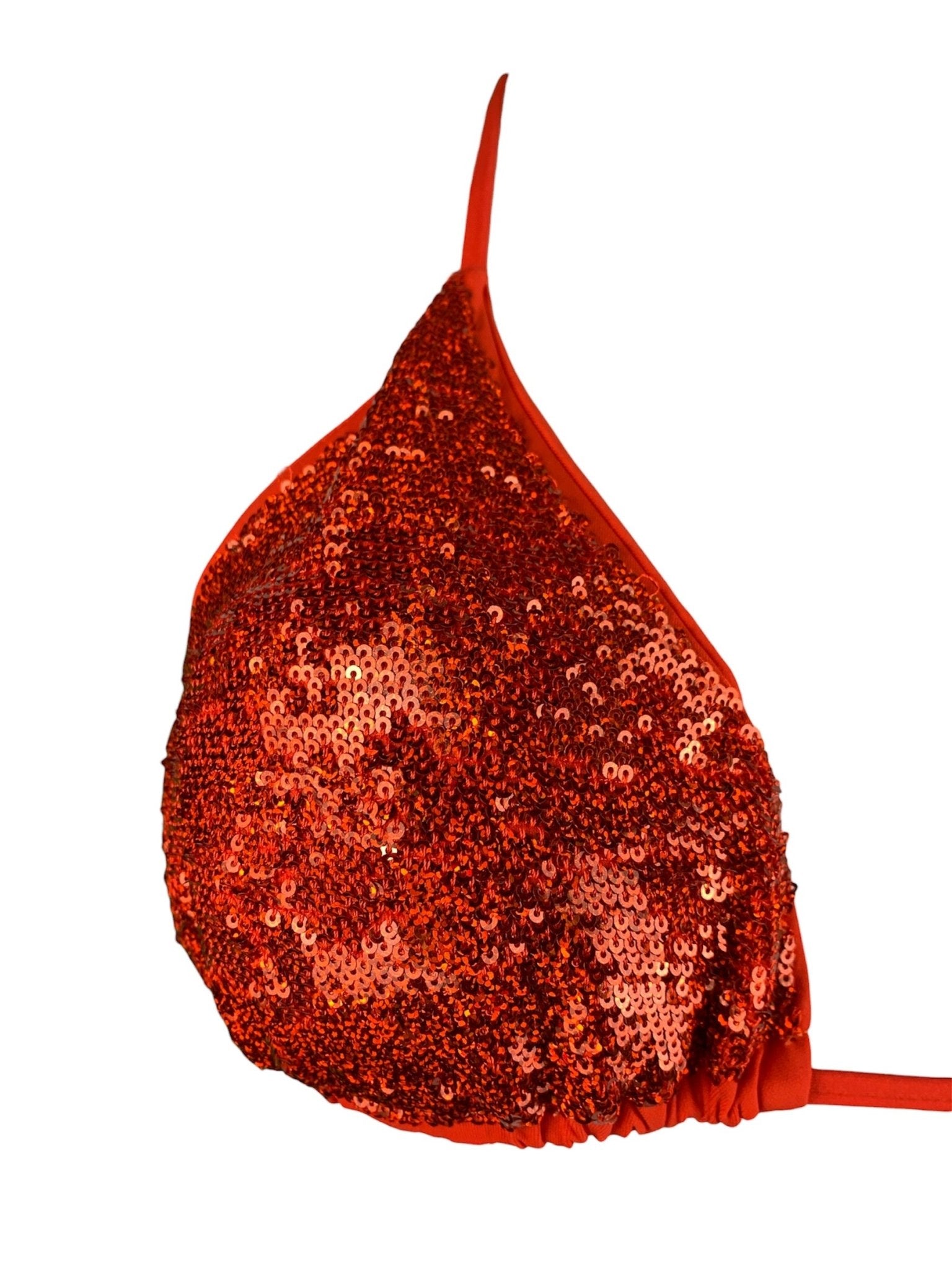 Bikini Triangolo Paillettes Prillo Arancio - Bikini D'amare Riccione