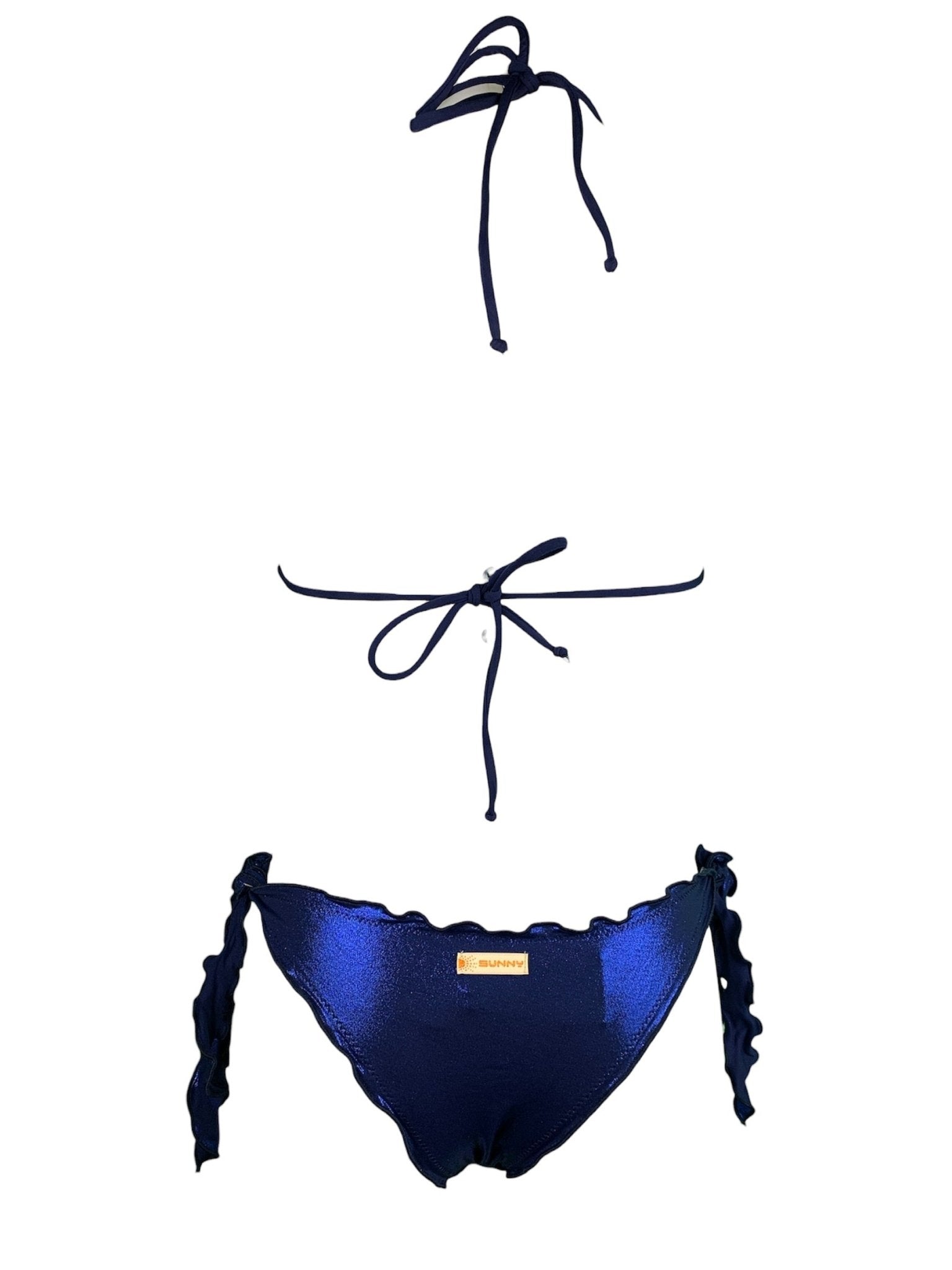 Bikini Triangolo Paillettes Fiammate Blu’ - Bikini D'amare Riccione