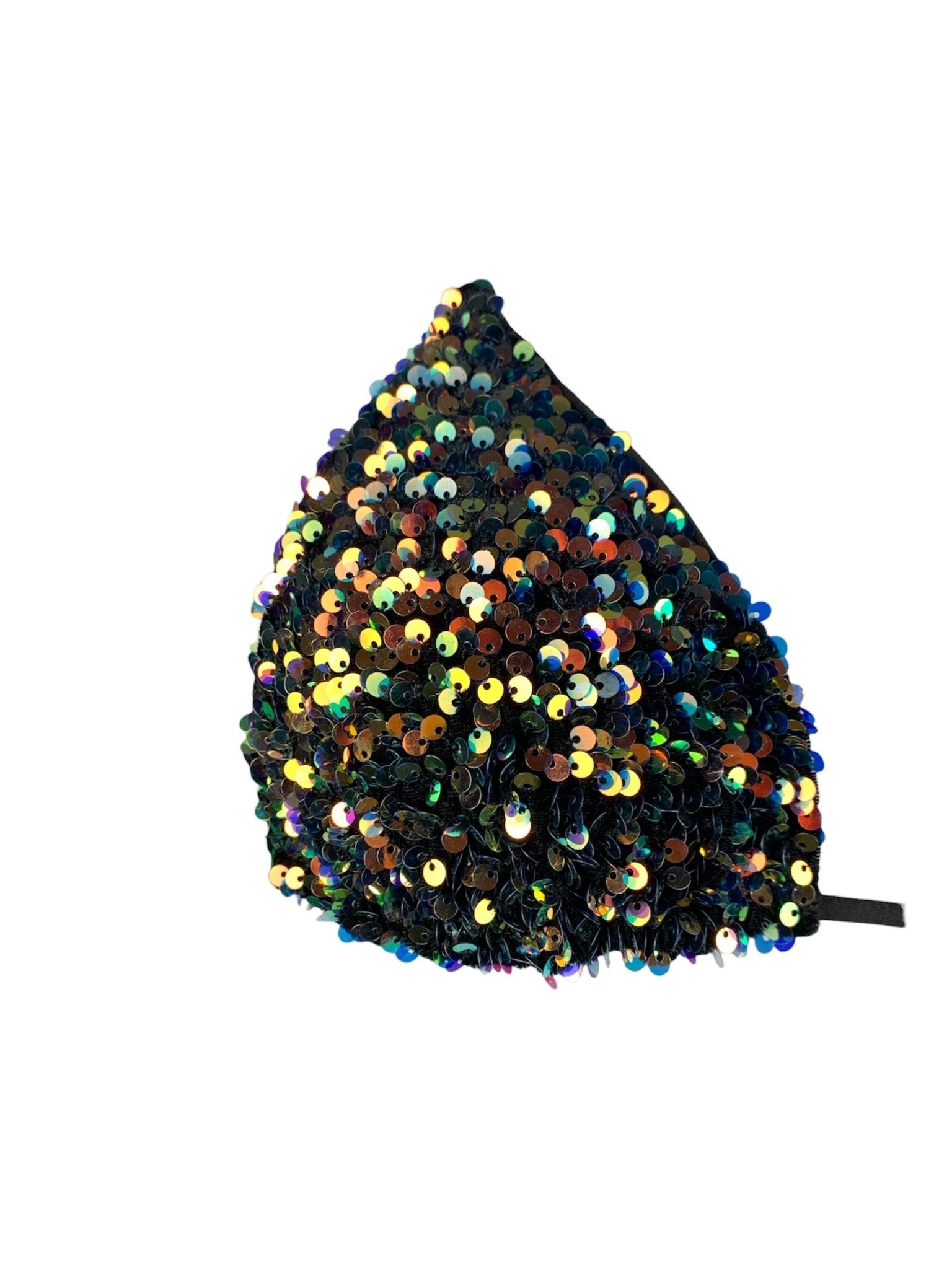 Bikini Triangolo Paillettes Arcobaleno Nero - Bikini D'amare Riccione