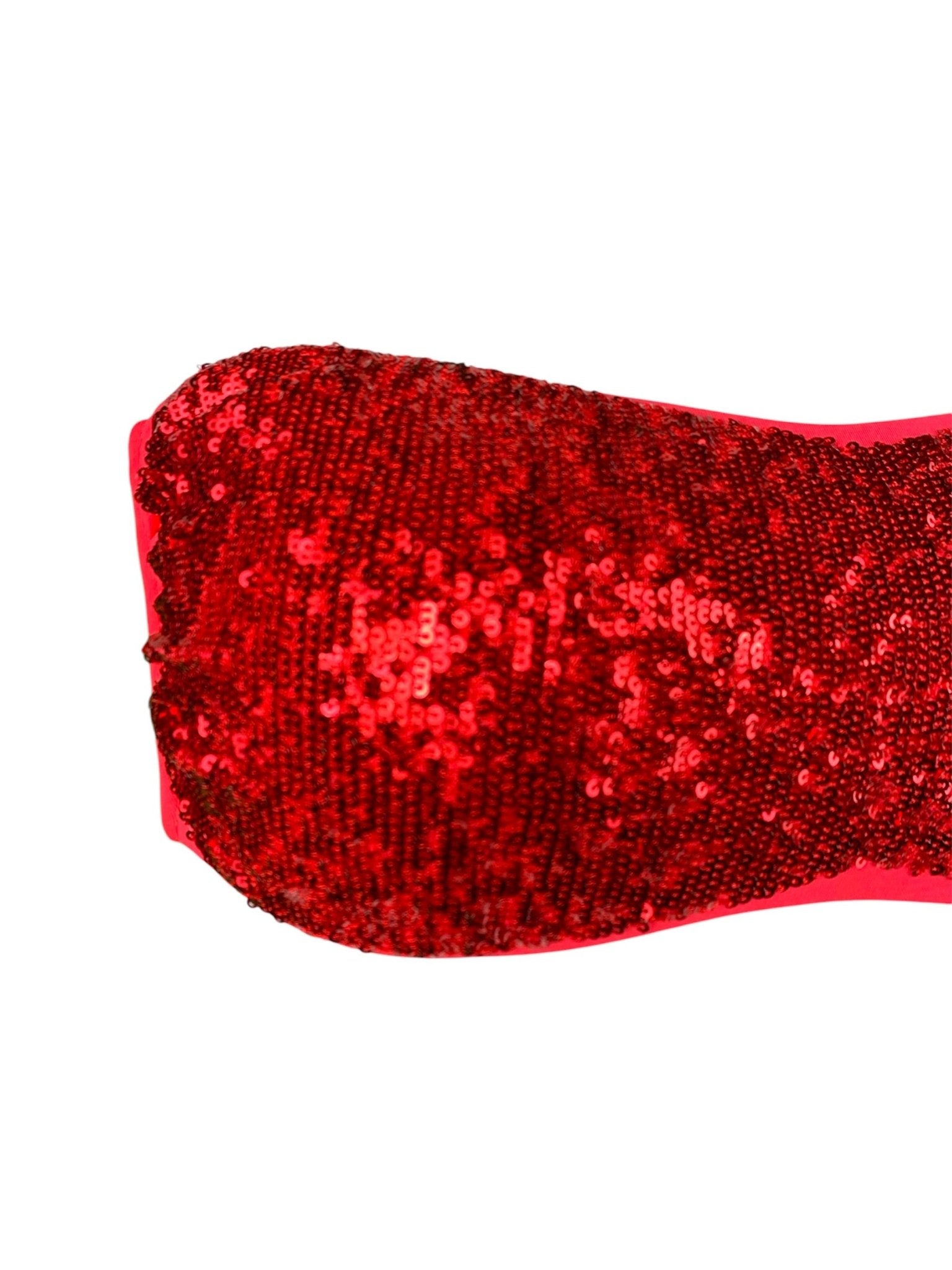 Bikini Fascia Paillettes Corallo slip Prillo - Bikini D'amare Riccione