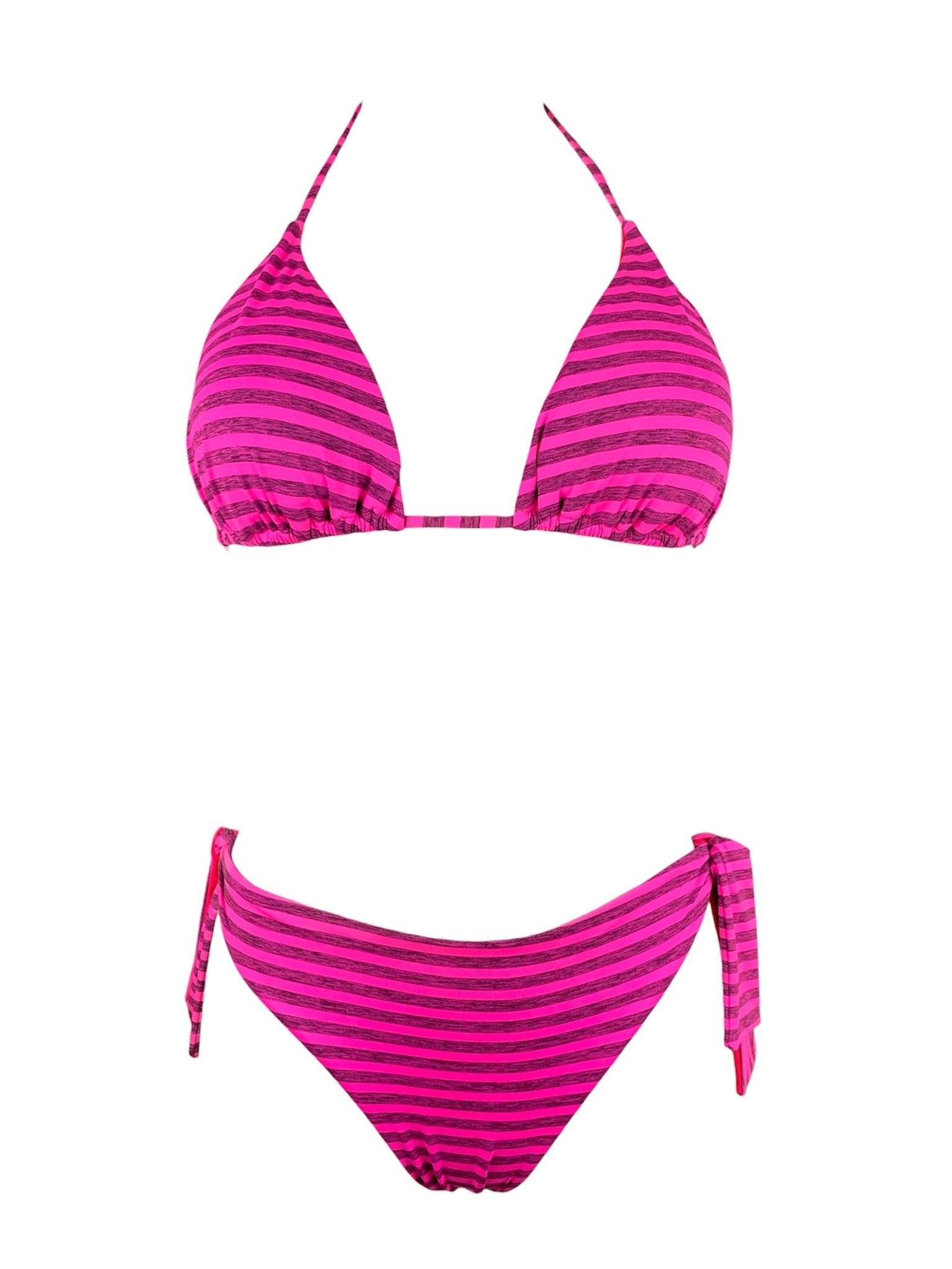Bikini Triangolo Fluo Righe - Bikini D'amare Riccione