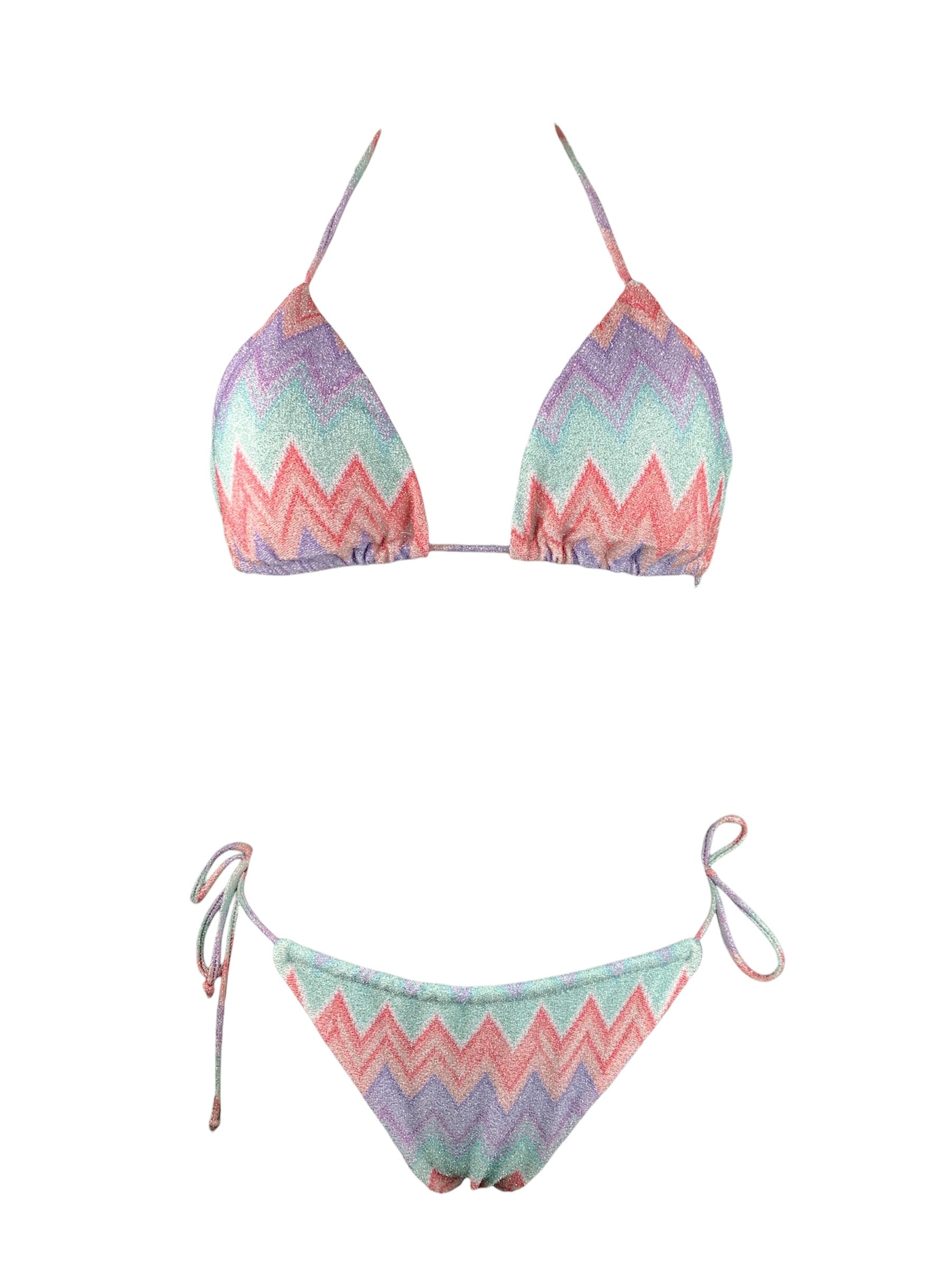 Bikini Triangolo Lurex Zig Zag -Scegli il Colore