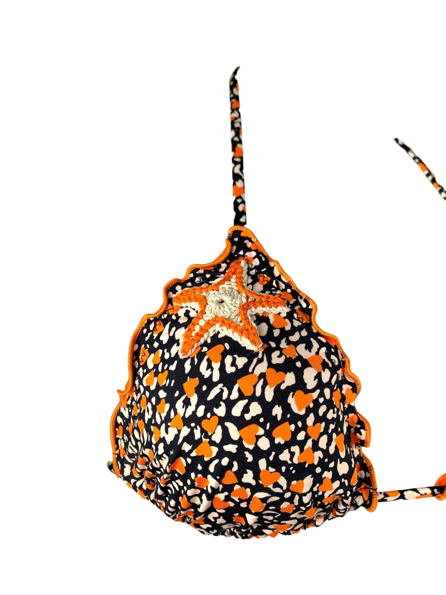 Bikini Triangolo Cuorucini Stelle Albicocca - Bikini D'amare Riccione