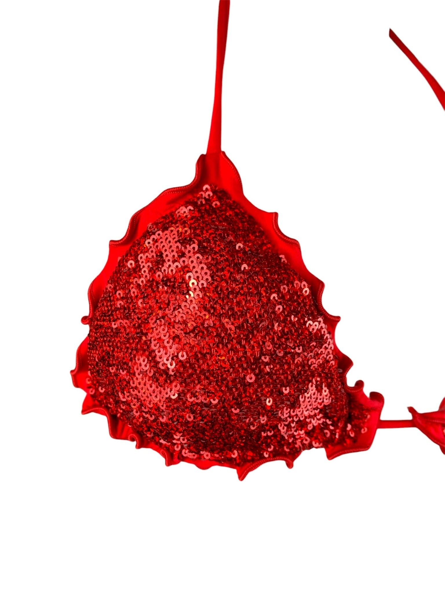 Bikini Triangolo Paillettes Prillo Rosso - Bikini D'amare Riccione