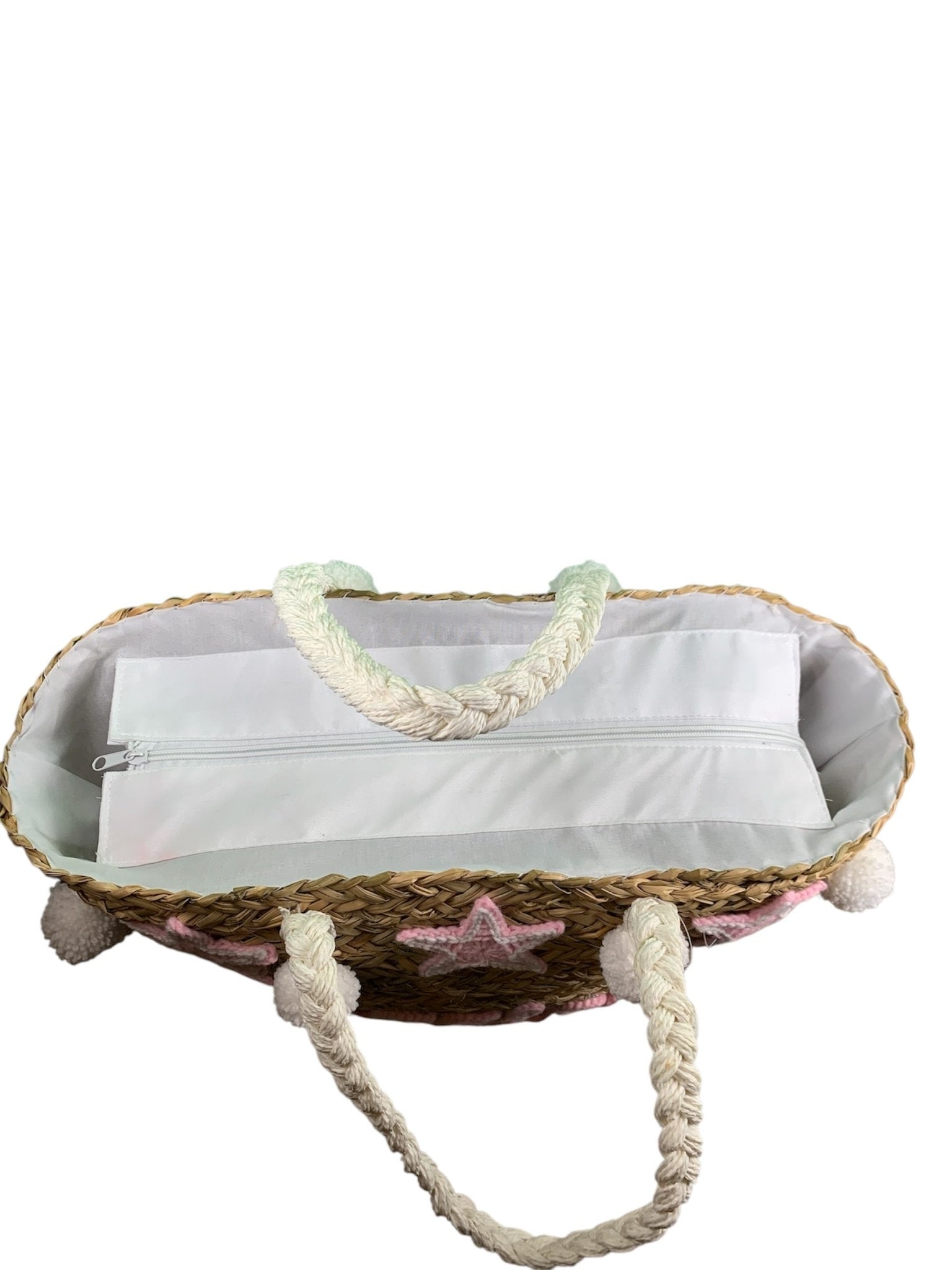 Borsa Mare Paglia Stelle Riccione Rosa Bikini D'amare