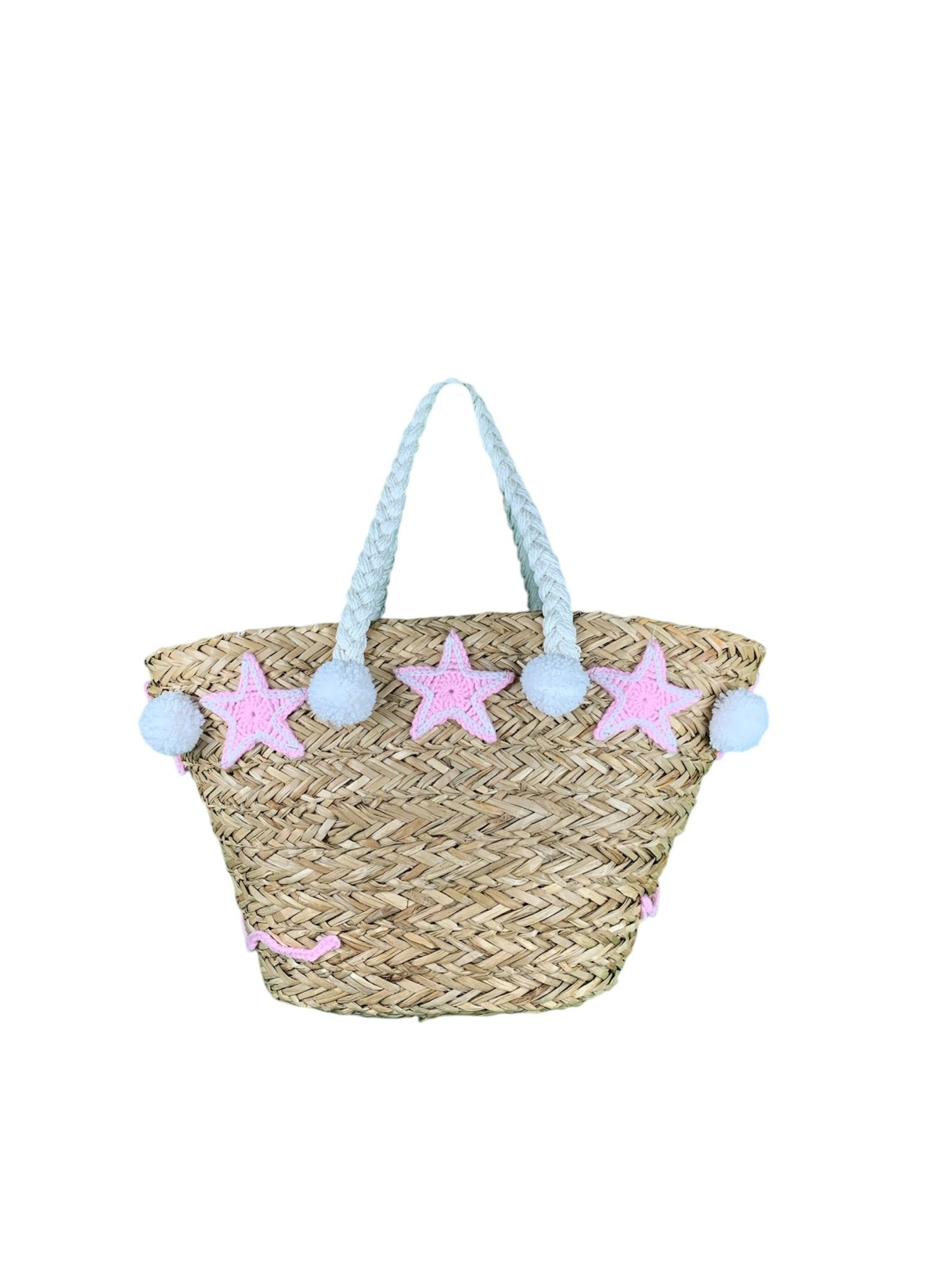 Borsa Mare Paglia Stelle Riccione Rosa Bikini D'amare