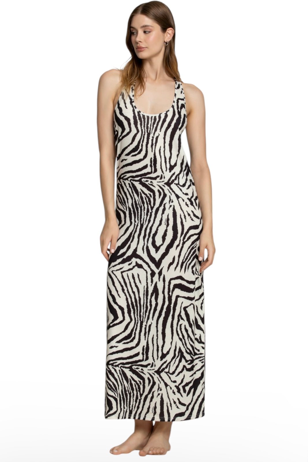 4giveness Abito Lungo Zebra Night - Bikini D'amare Riccione