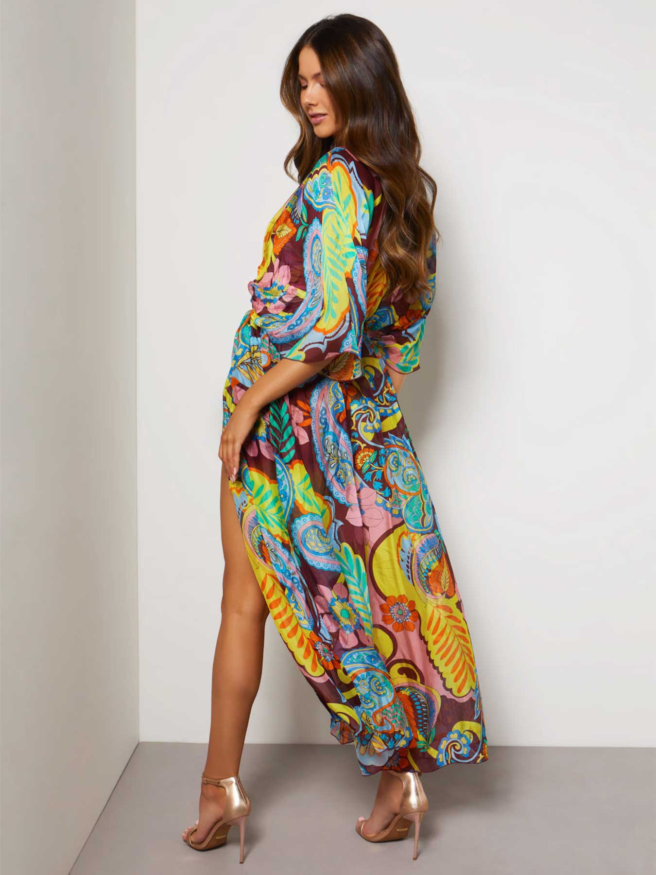 GUESS Kimono Lungo All Over Fantasia Multicolor GUESS
