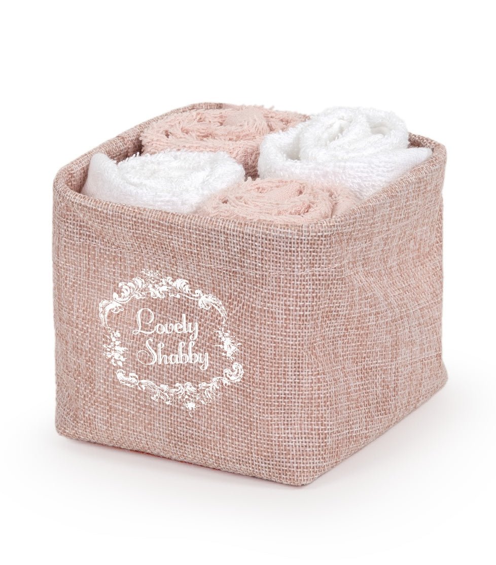 Lovely Shabby Set 4 Lavette con Cestino Linum Lovely Beach