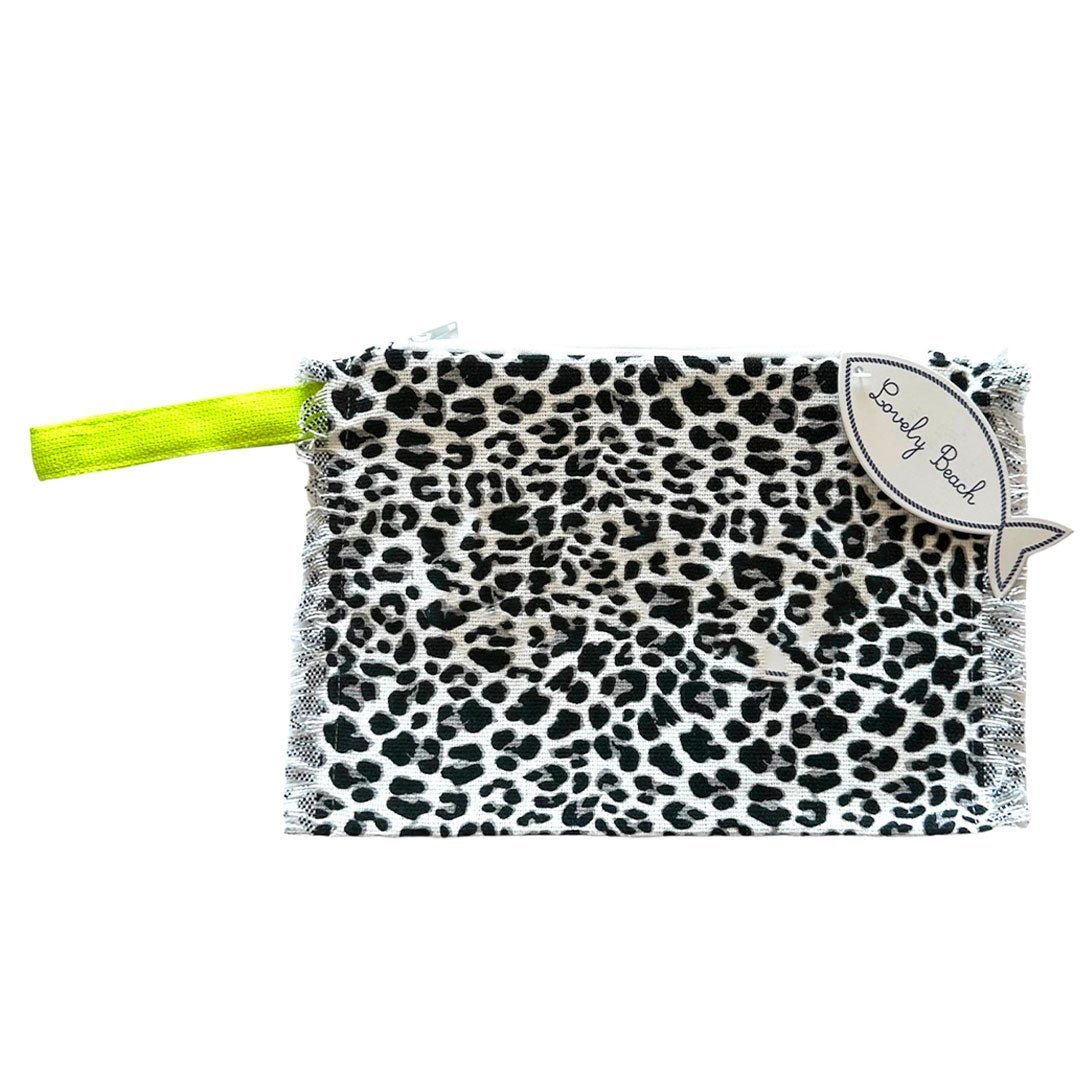Set Lovely Beach Leopard Borsa Mare Grande - Telo Mare Fouta - Pochette - Bikini D'amare Riccione