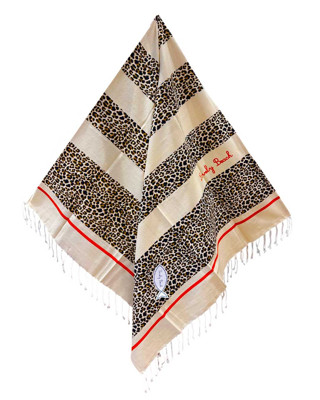 Set Lovely Beach Leopard Borsa Mare Grande - Telo Mare Fouta - Pochette - Bikini D'amare Riccione