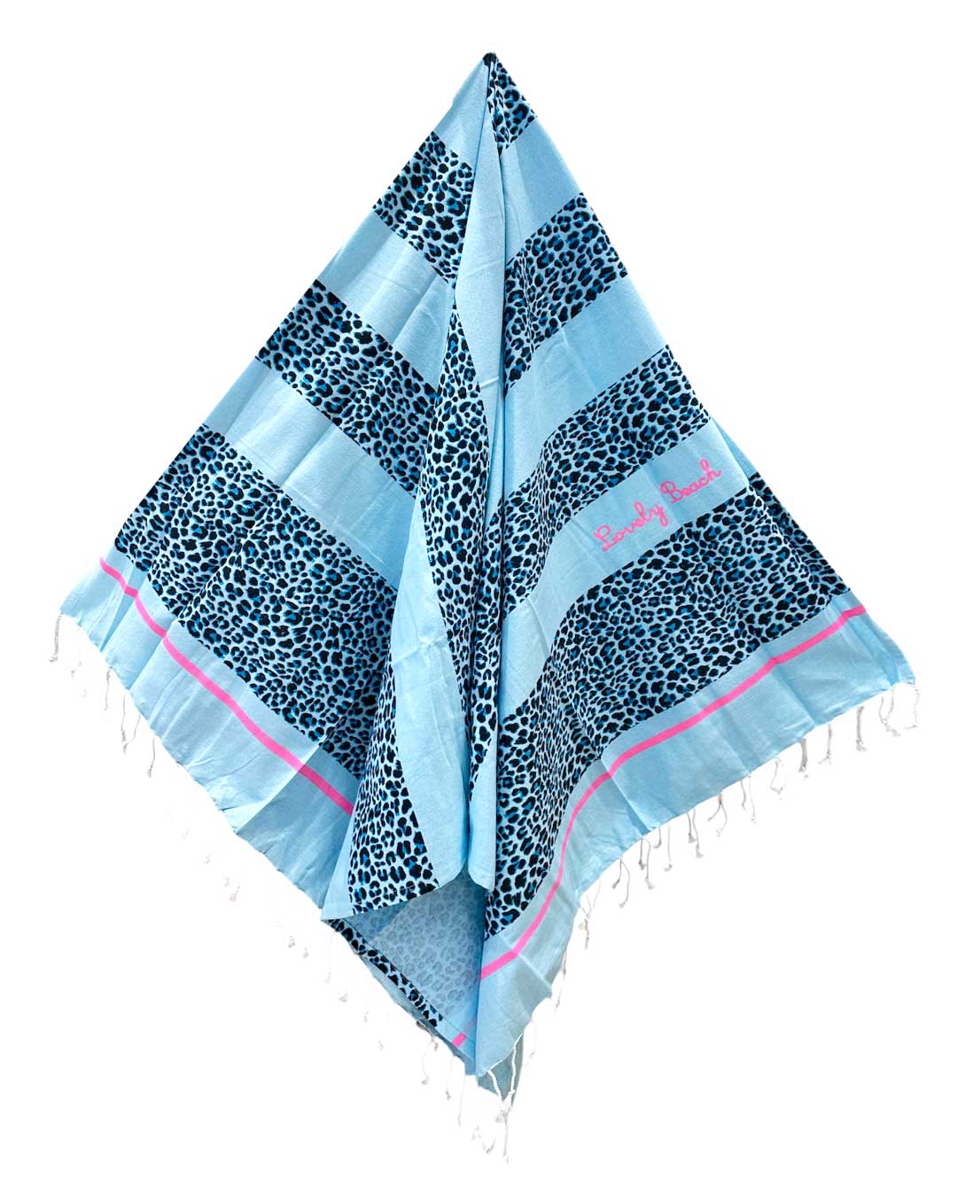 Set Lovely Beach Leopard Borsa Mare Grande - Telo Mare Fouta - Pochette - Bikini D'amare Riccione