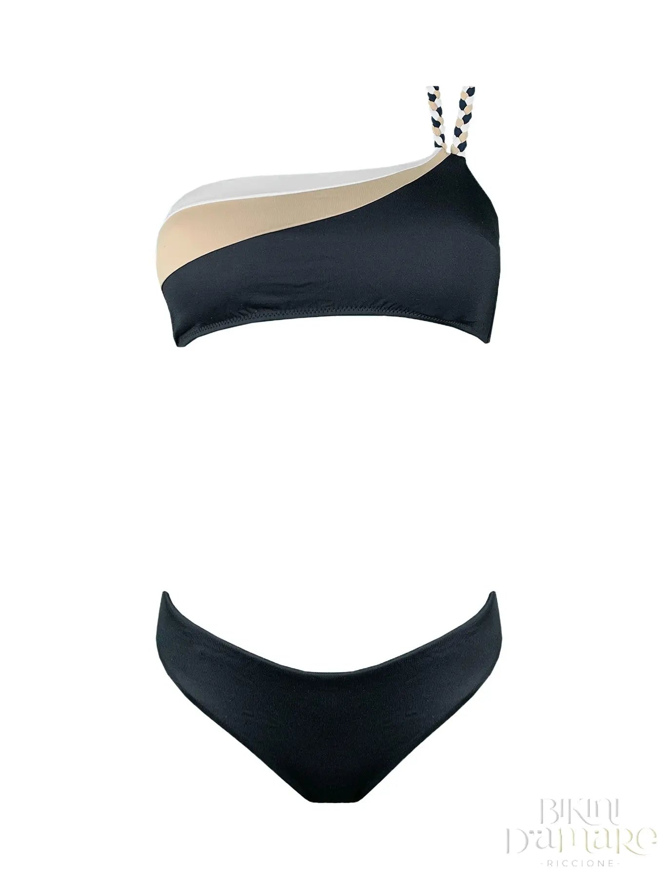 Bikini Monospalla Tricolore Treccia Marette - Bikini D'amare Riccione