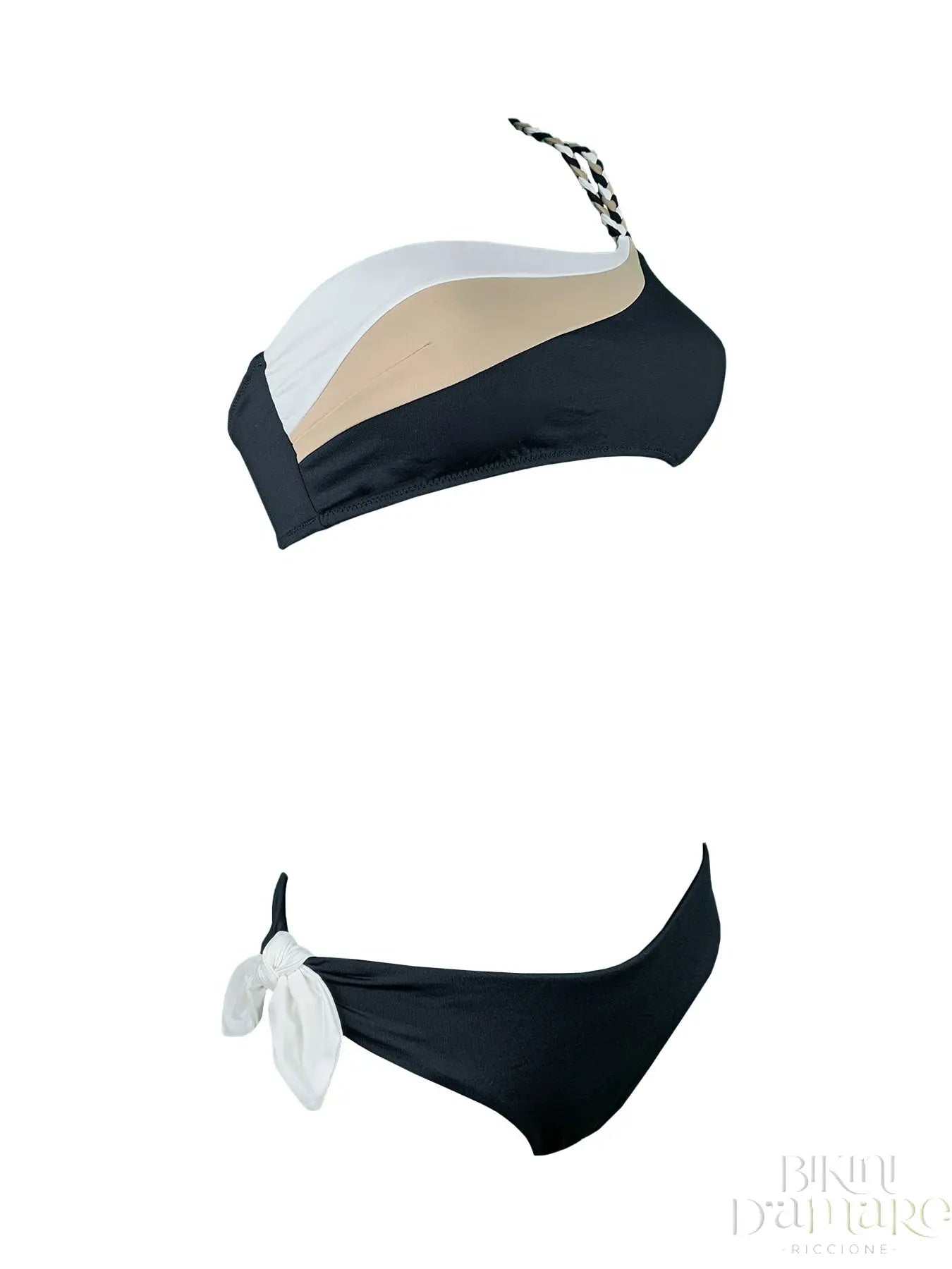 Bikini Monospalla Tricolore Treccia Marette - Bikini D'amare Riccione