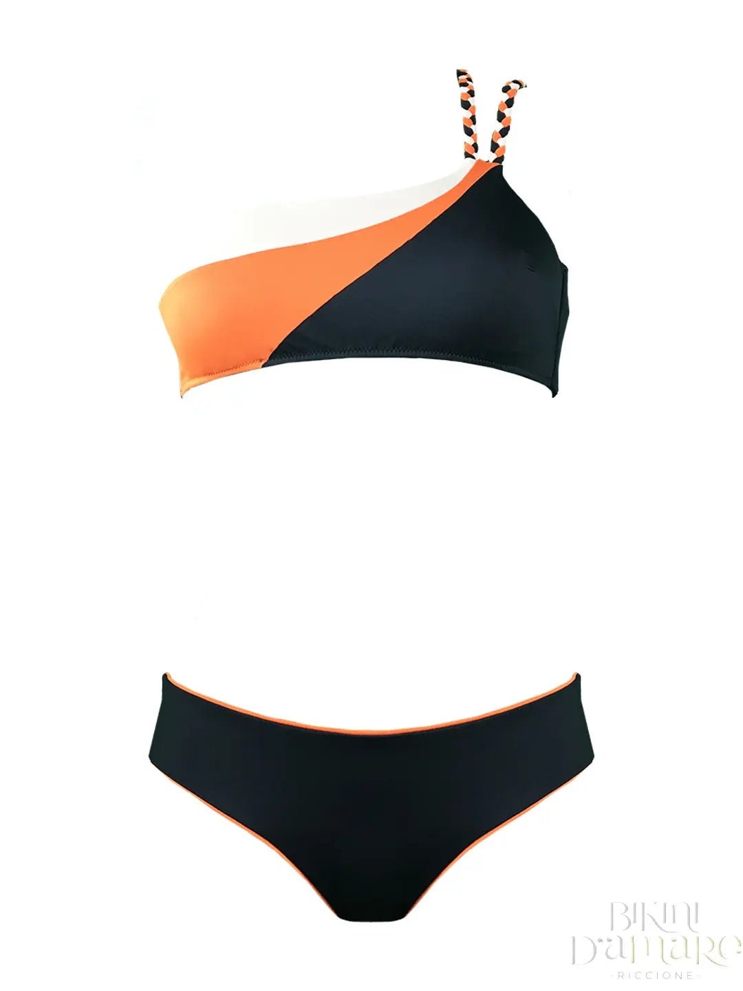 Bikini Monospalla Tricolore Treccia Marette - Bikini D'amare Riccione