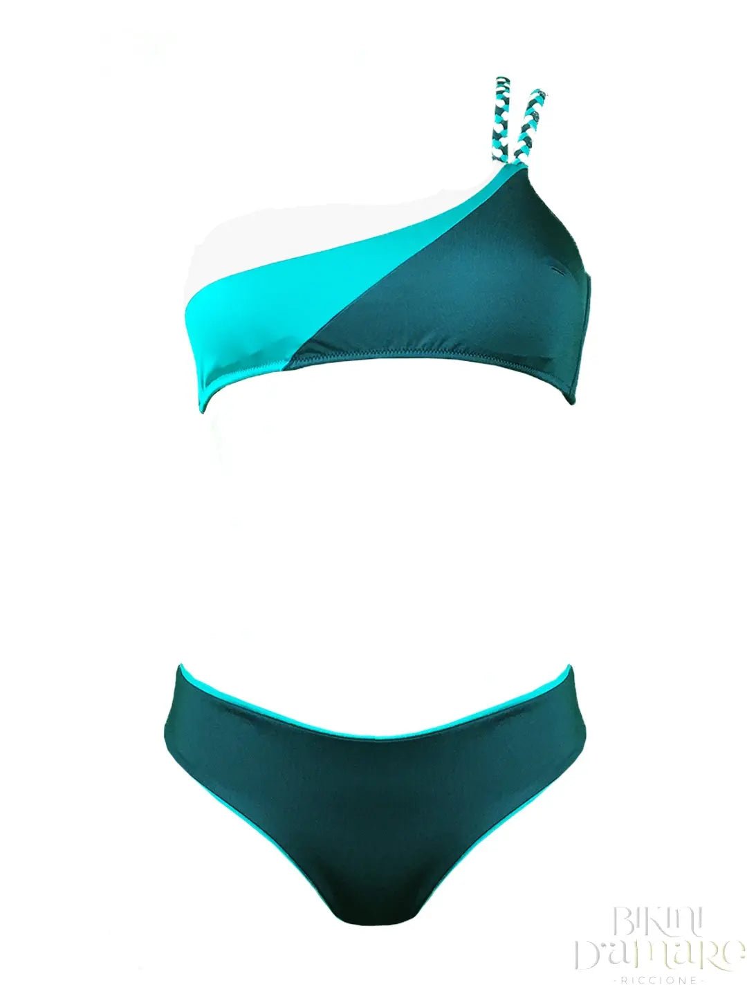 Bikini Monospalla Tricolore Treccia Marette - Bikini D'amare Riccione