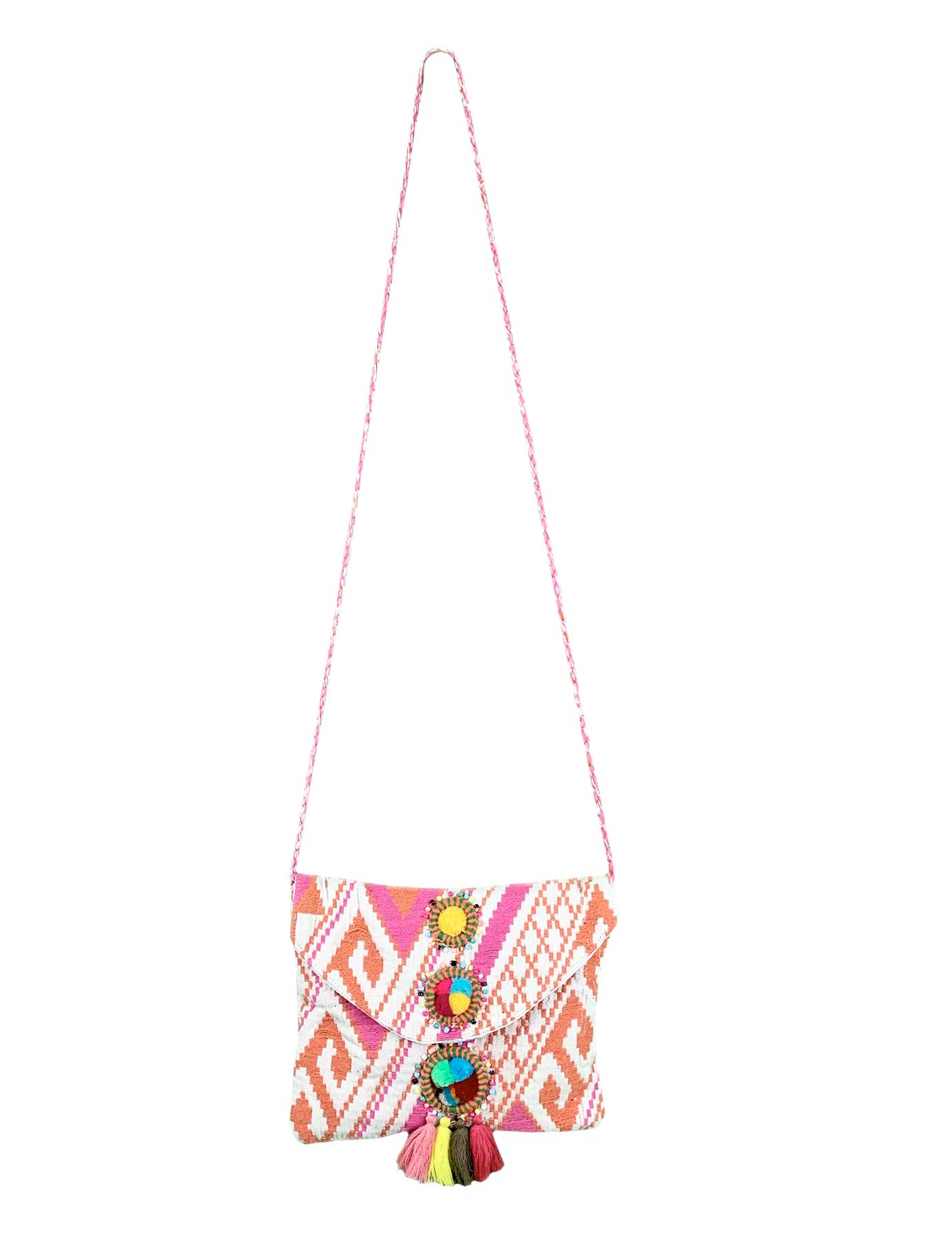 Pochette in Tessuto con Ricamo Artigianale Rosa Bikini D'amare